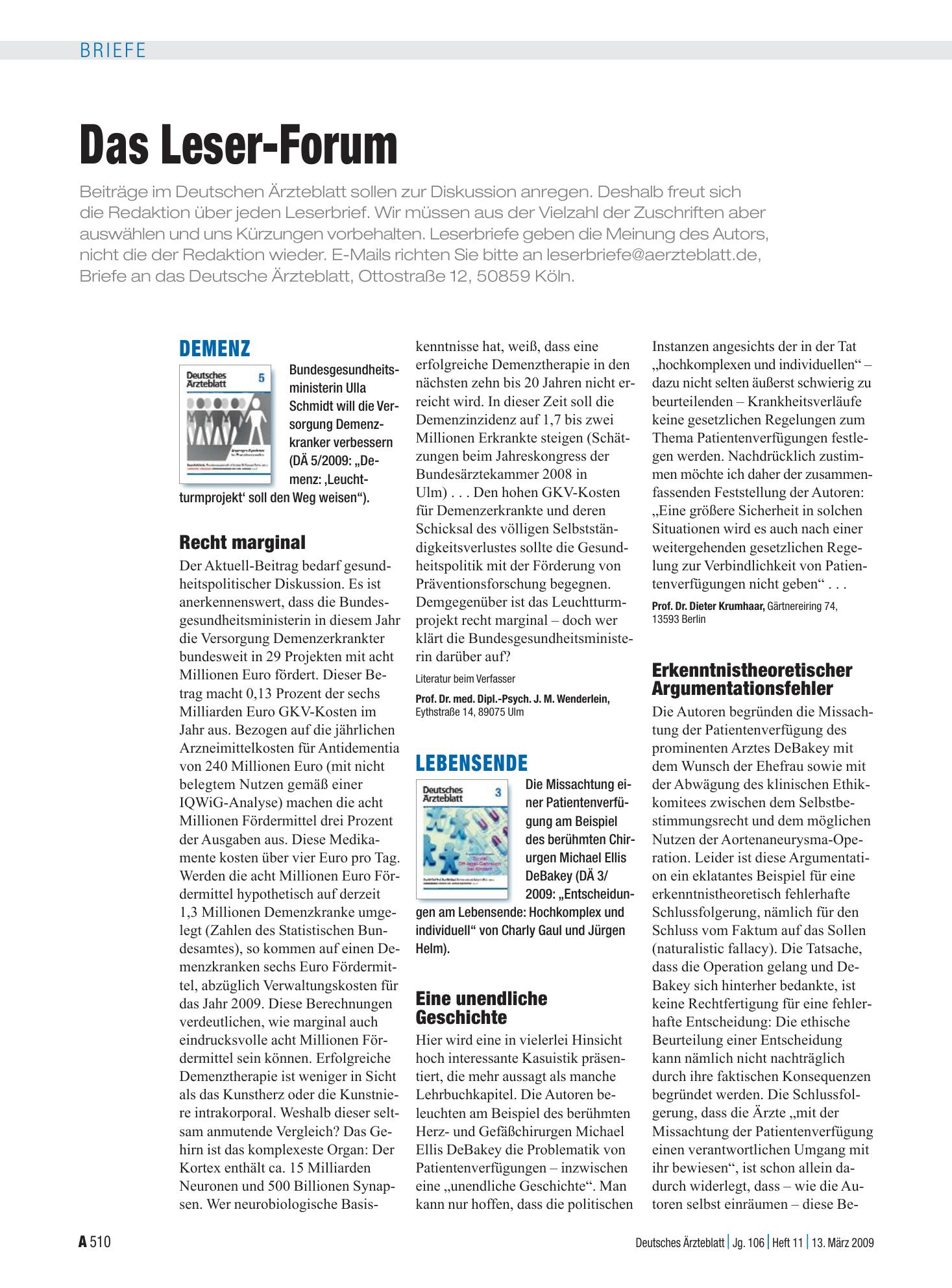 Vorschauseite 1: Lebensende: Eine unendliche Geschichte – Deutsches Ärzteblatt