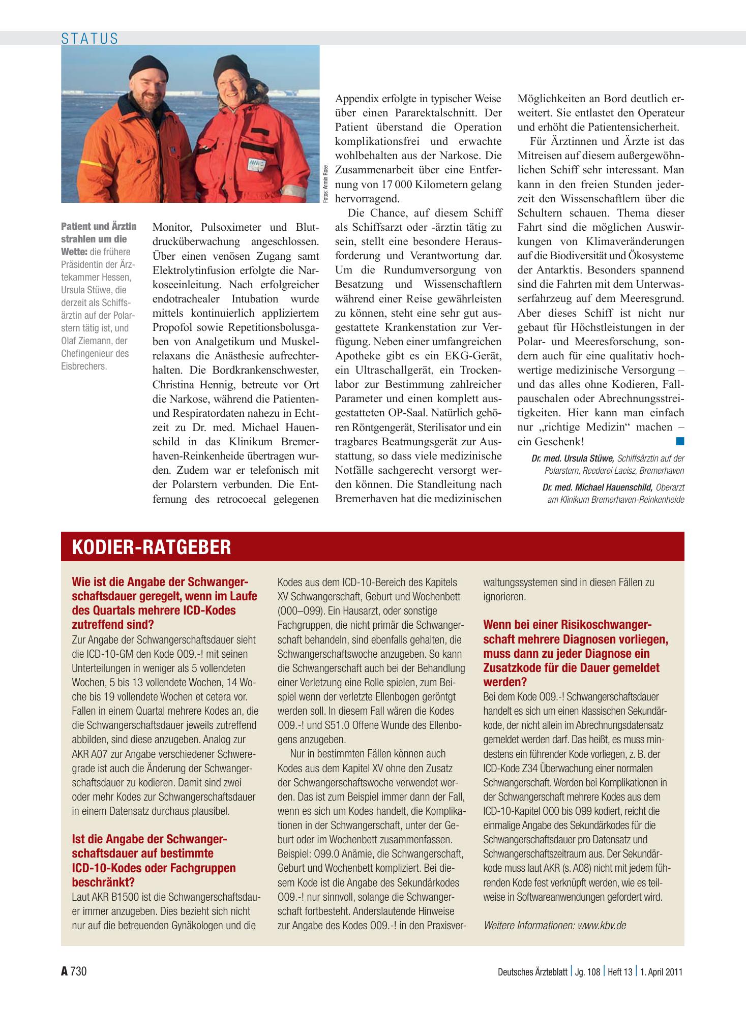 Vorschauseite 1: Kodier-Ratgeber: Schwangerschaften – Deutsches Ärzteblatt