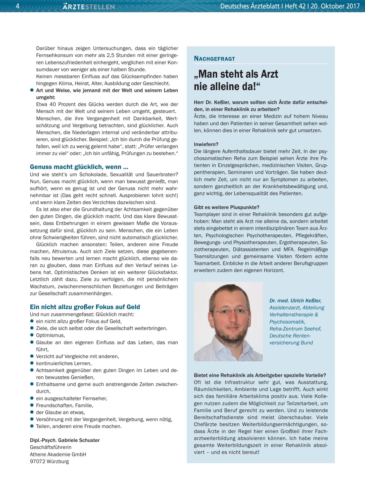 Vorschauseite 1: „Man steht als Arzt nie alleine da!“ – Deutsches Ärzteblatt