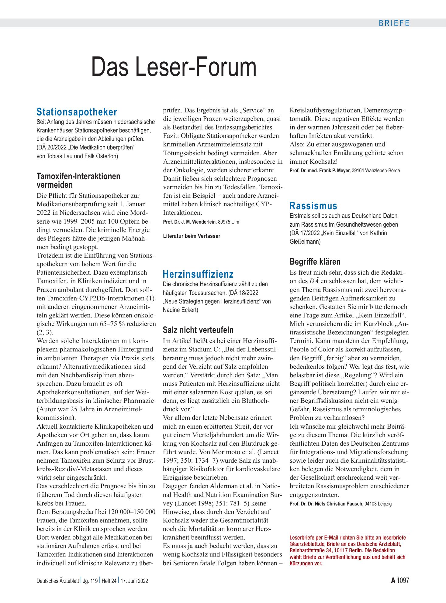 Vorschauseite 1: Rassismus: Begriffe klären – Deutsches Ärzteblatt