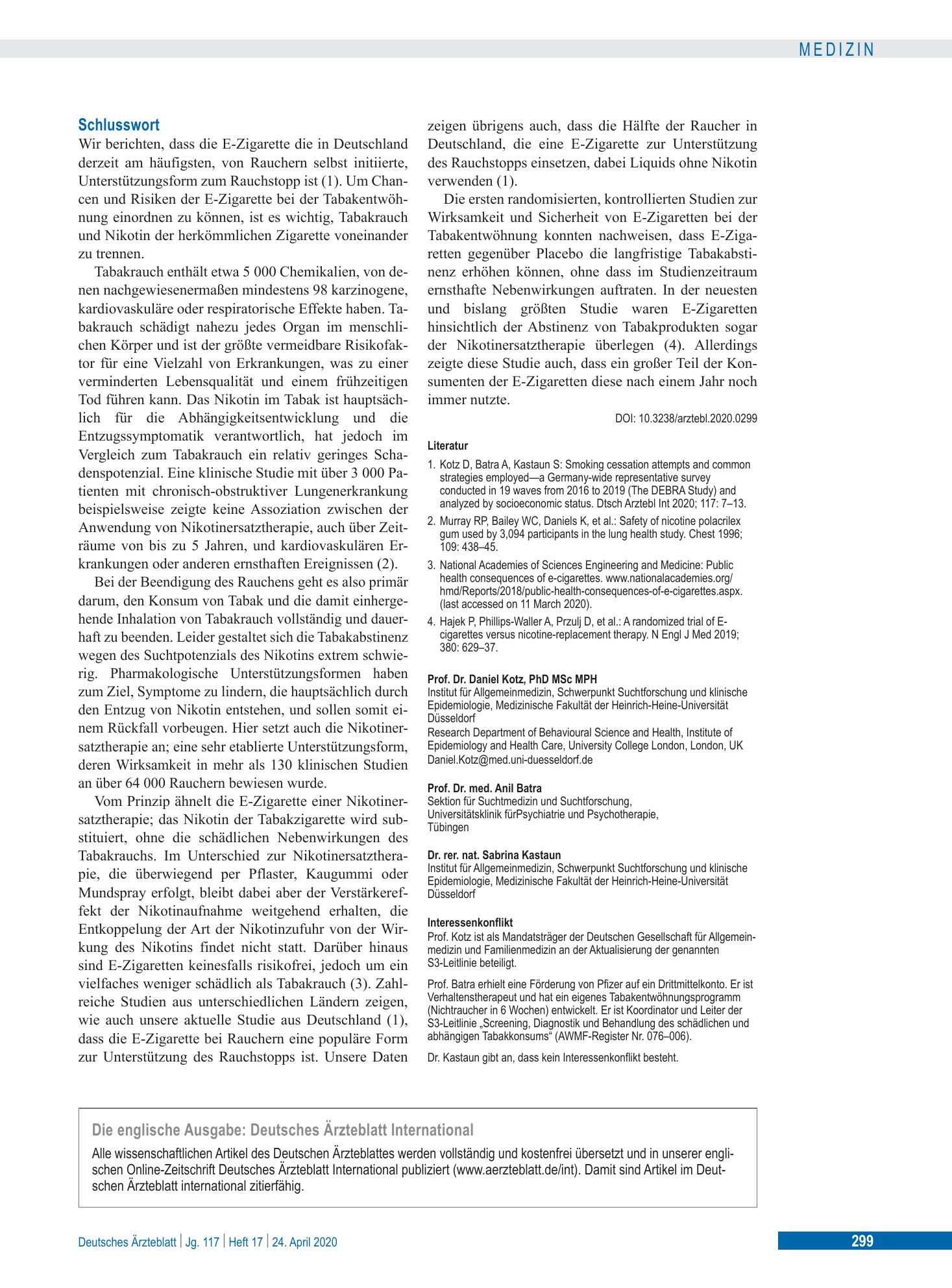 Vorschauseite 1: Schlusswort – Deutsches Ärzteblatt
