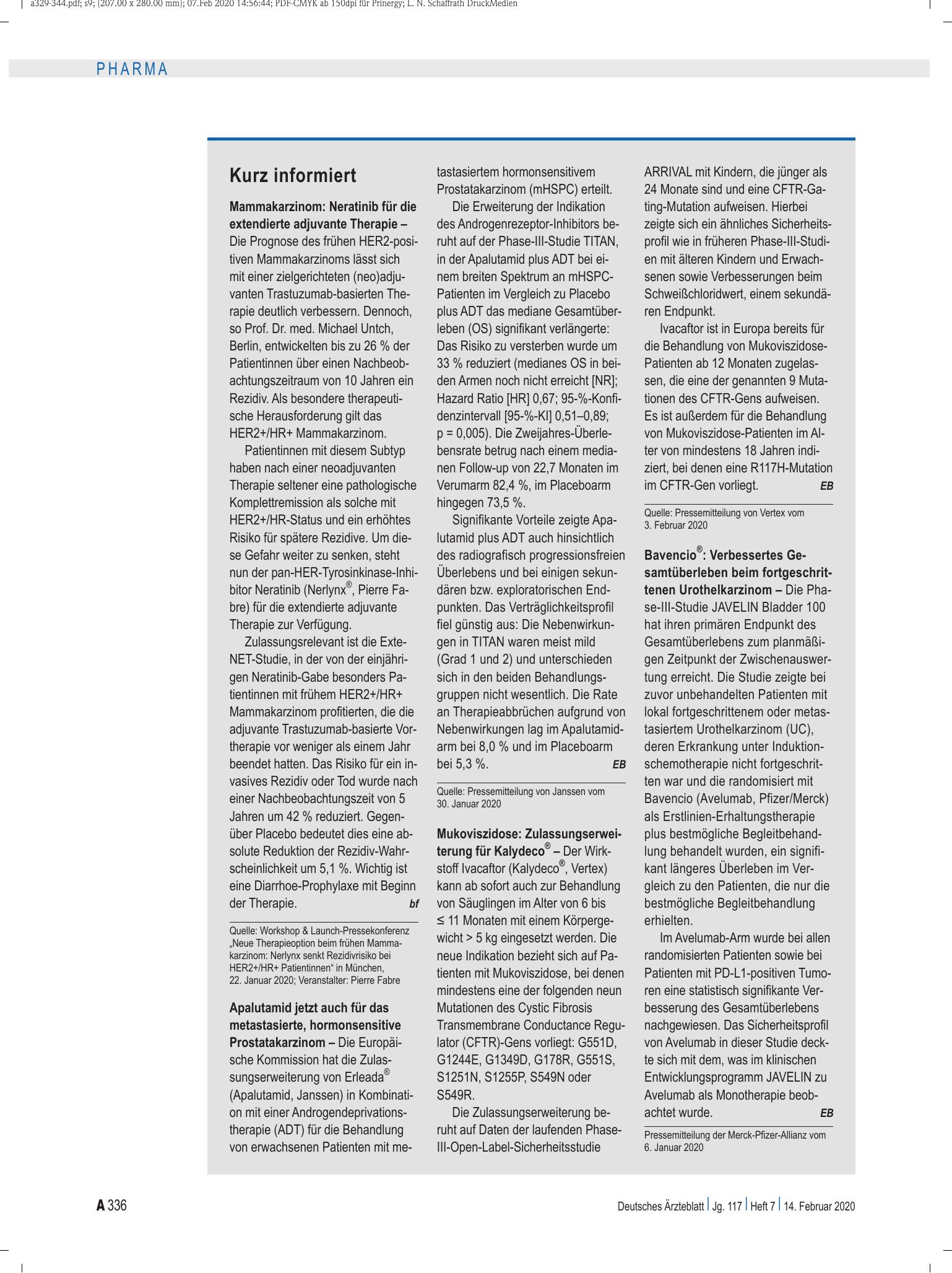 Vorschauseite 1: Kurz informiert – Deutsches Ärzteblatt