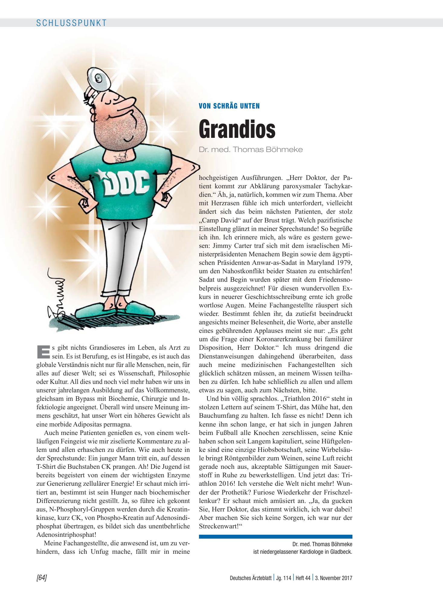 Vorschauseite 1: Von schräg unten: Grandios – Deutsches Ärzteblatt