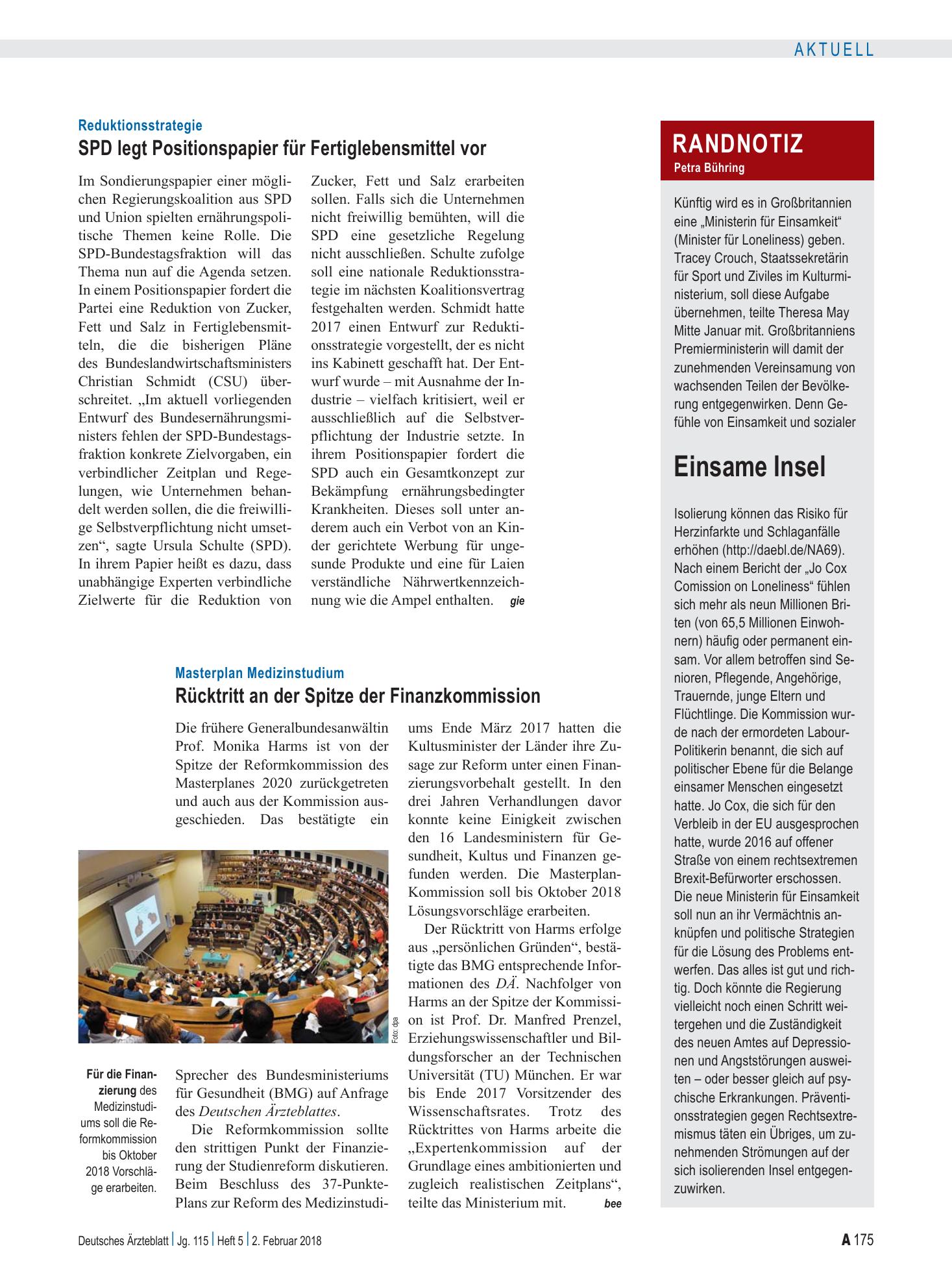 Vorschauseite 1: Randnotiz: Einsame Insel – Deutsches Ärzteblatt