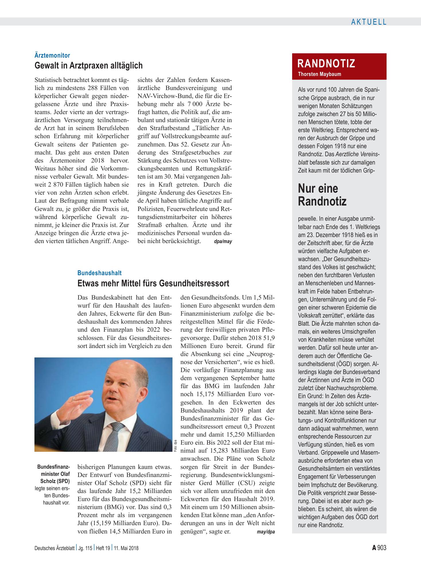 Vorschauseite 1: Randnotiz: Nur eine Randnotiz – Deutsches Ärzteblatt