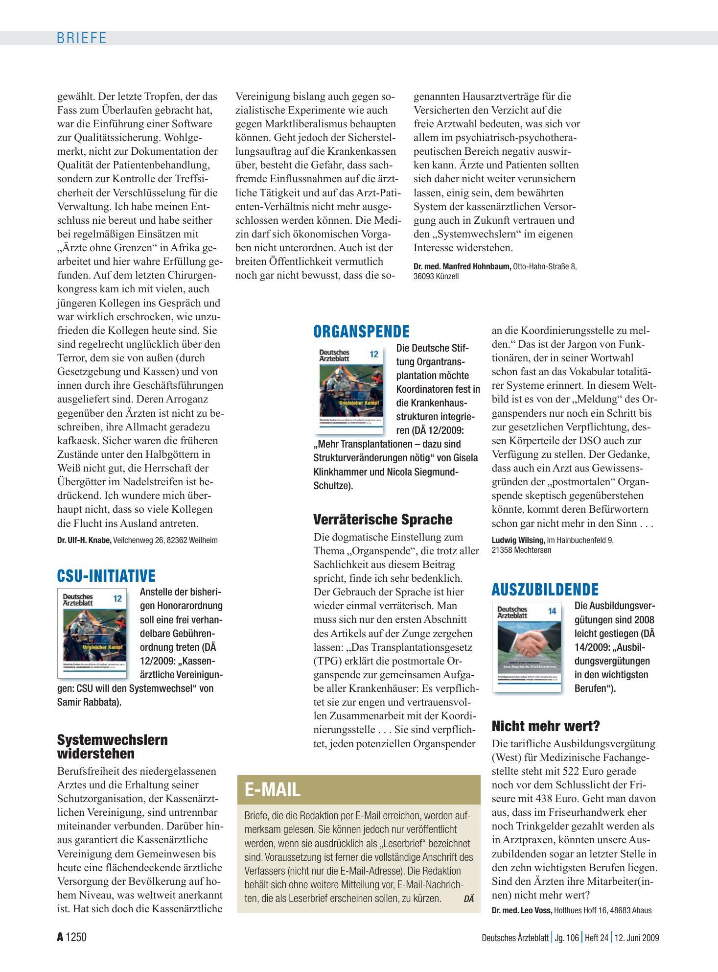 Vorschauseite 1: Organspende: Verräterische Sprache – Deutsches Ärzteblatt