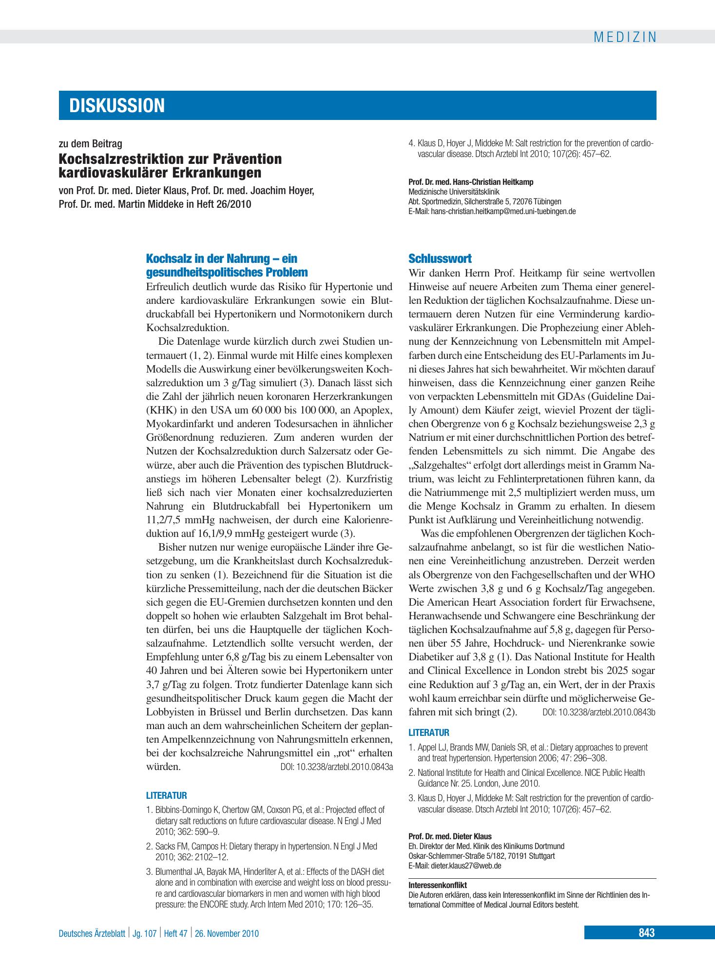 Vorschauseite 1: Schlusswort – Deutsches Ärzteblatt