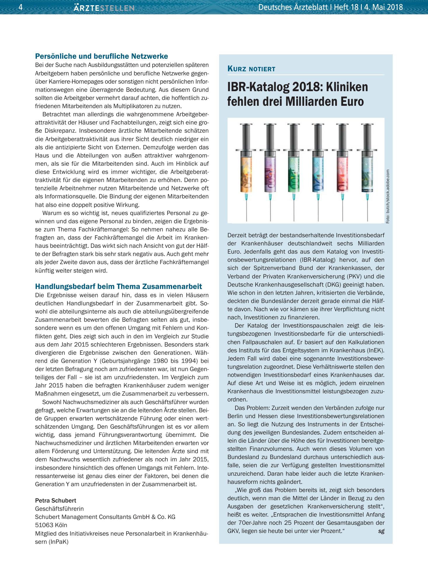 Vorschauseite 1: IBR-Katalog 2018: Kliniken fehlen drei Milliarden Euro – Deutsches Ärzteblatt