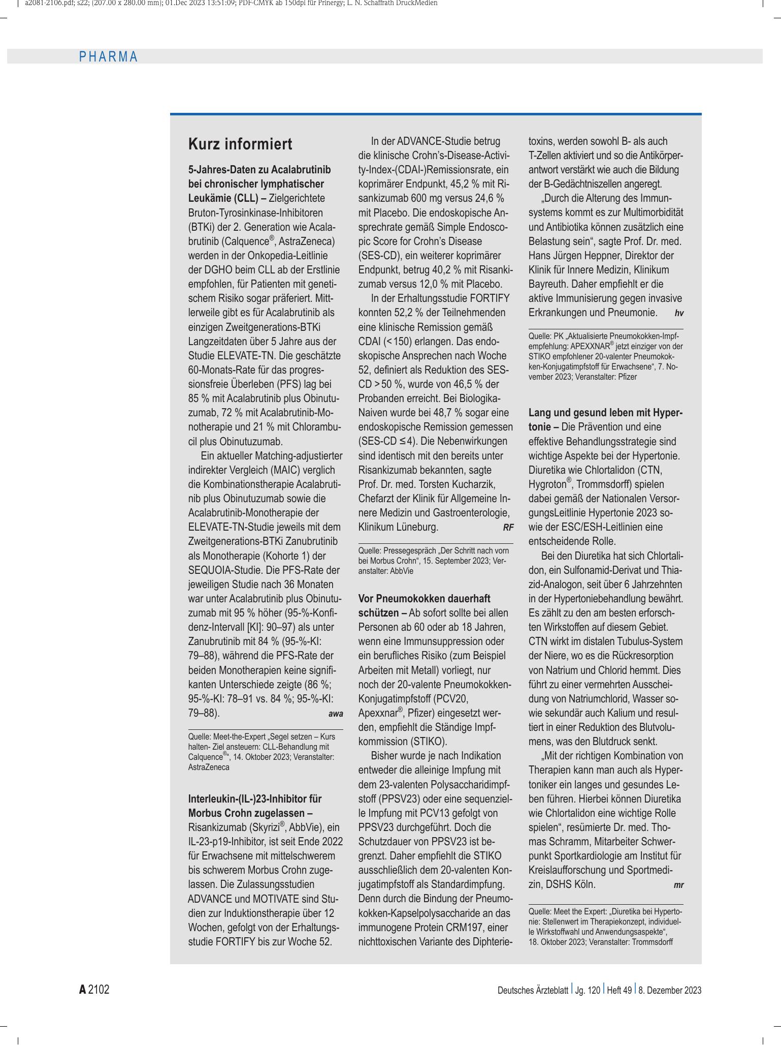 Vorschauseite 1: Kurz informiert – Deutsches Ärzteblatt