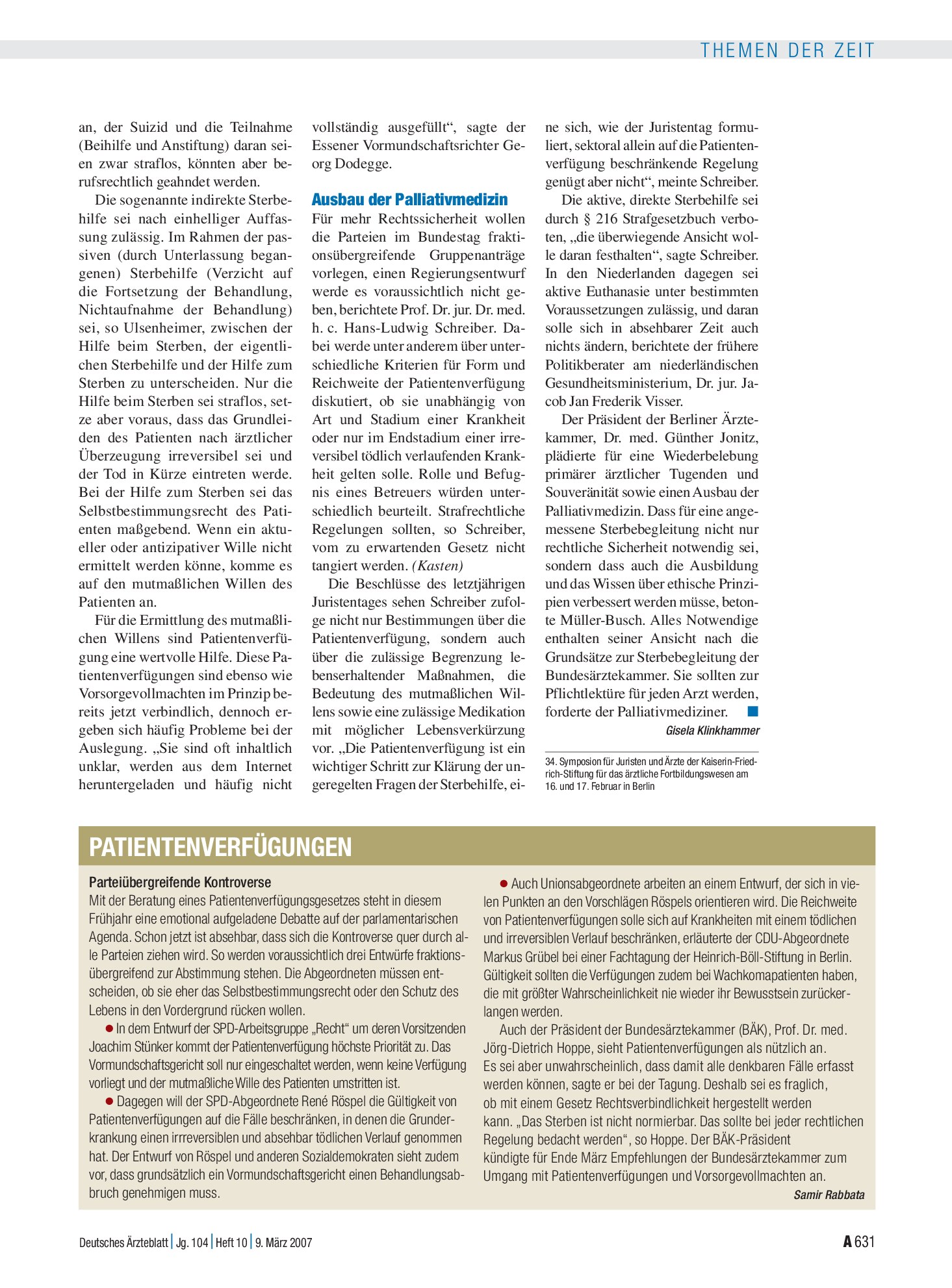 Vorschauseite 1: PatientenverfÜgungen – Deutsches Ärzteblatt