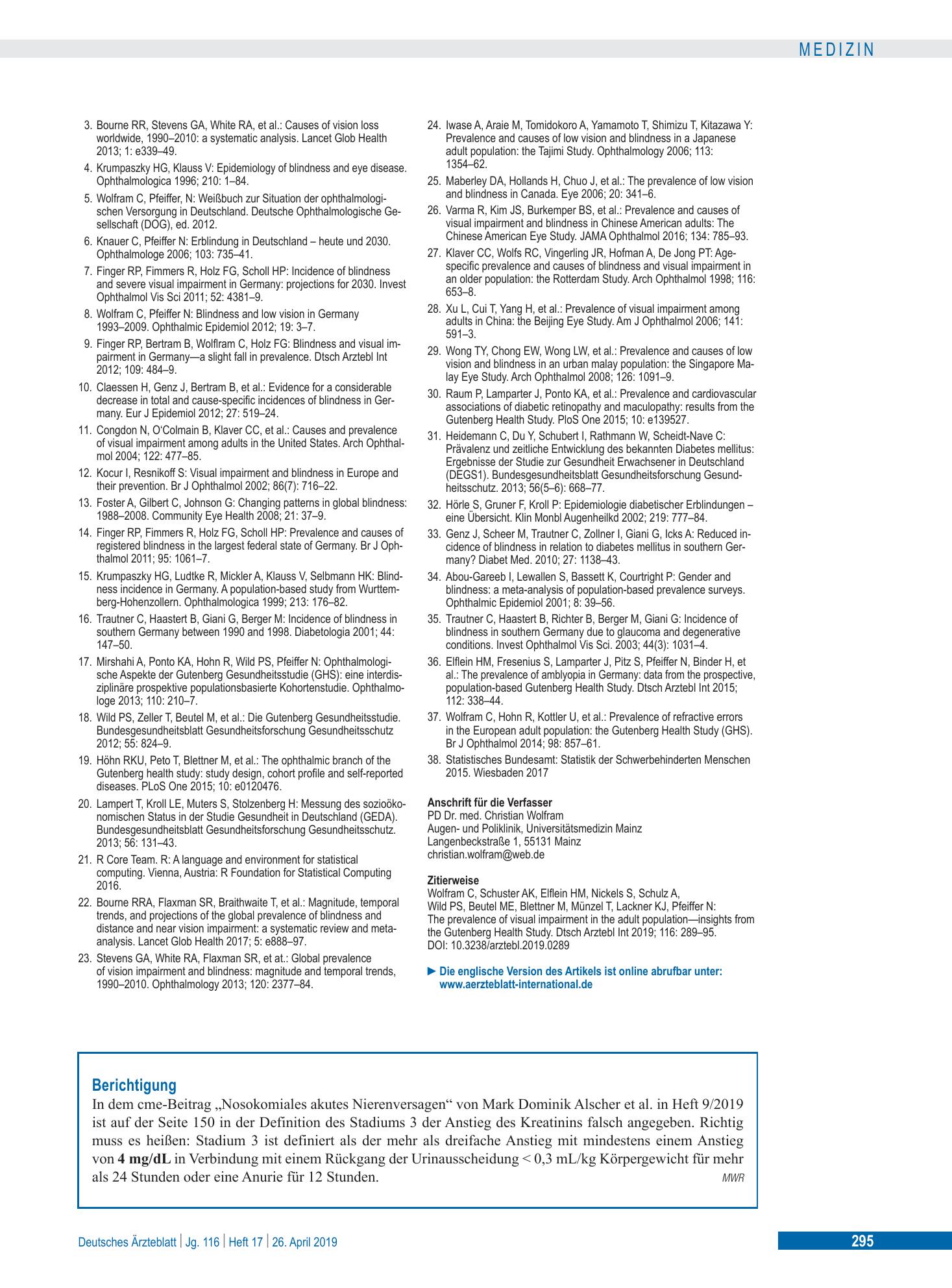 Vorschauseite 1: Berichtigung – Deutsches Ärzteblatt