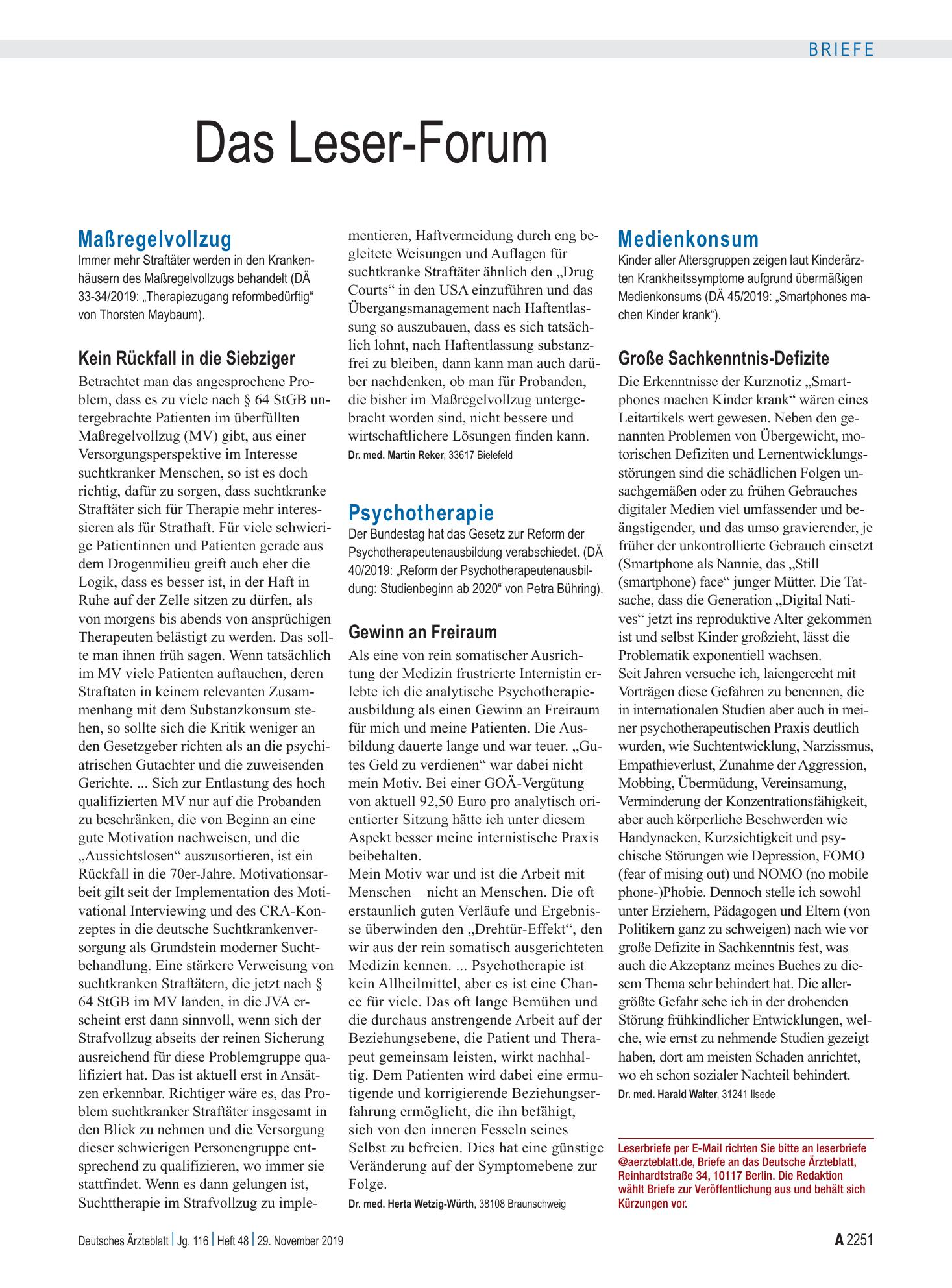 Vorschauseite 1: Psychotherapie: Gewinn an Freiraum – Deutsches Ärzteblatt