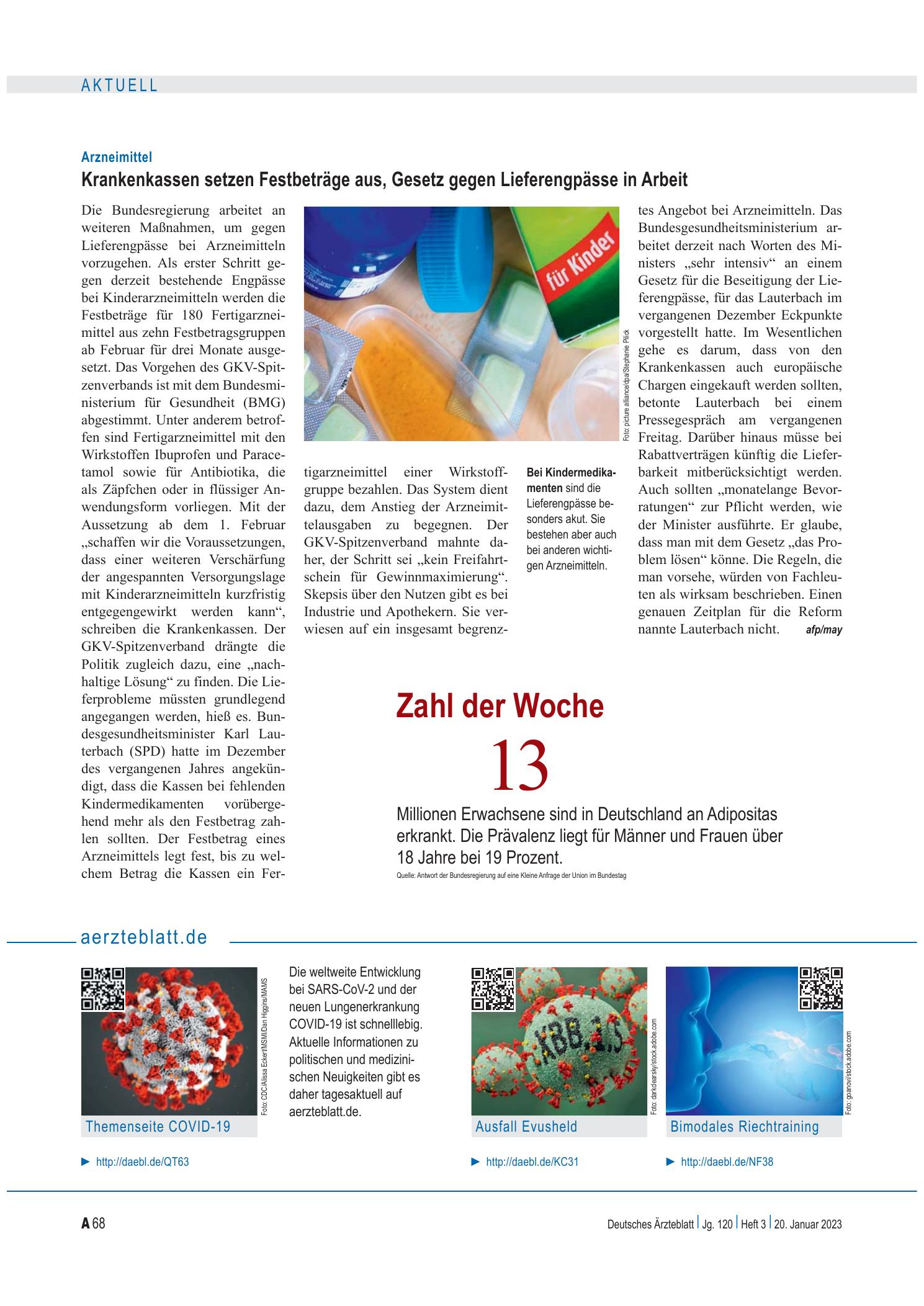 Vorschauseite 1: aerzteblatt.de – Deutsches Ärzteblatt