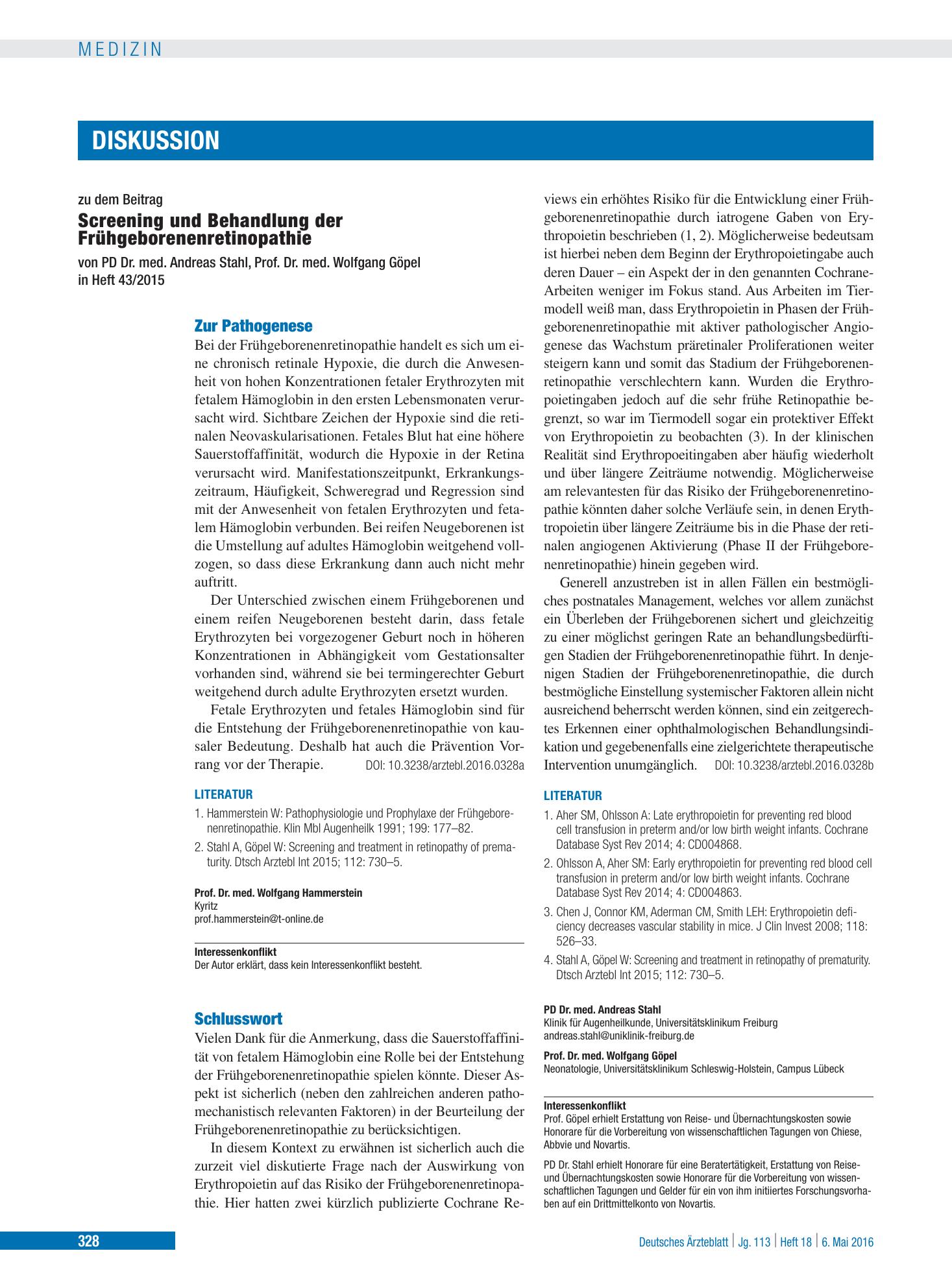 Vorschauseite 1: Zur Pathogenese – Deutsches Ärzteblatt