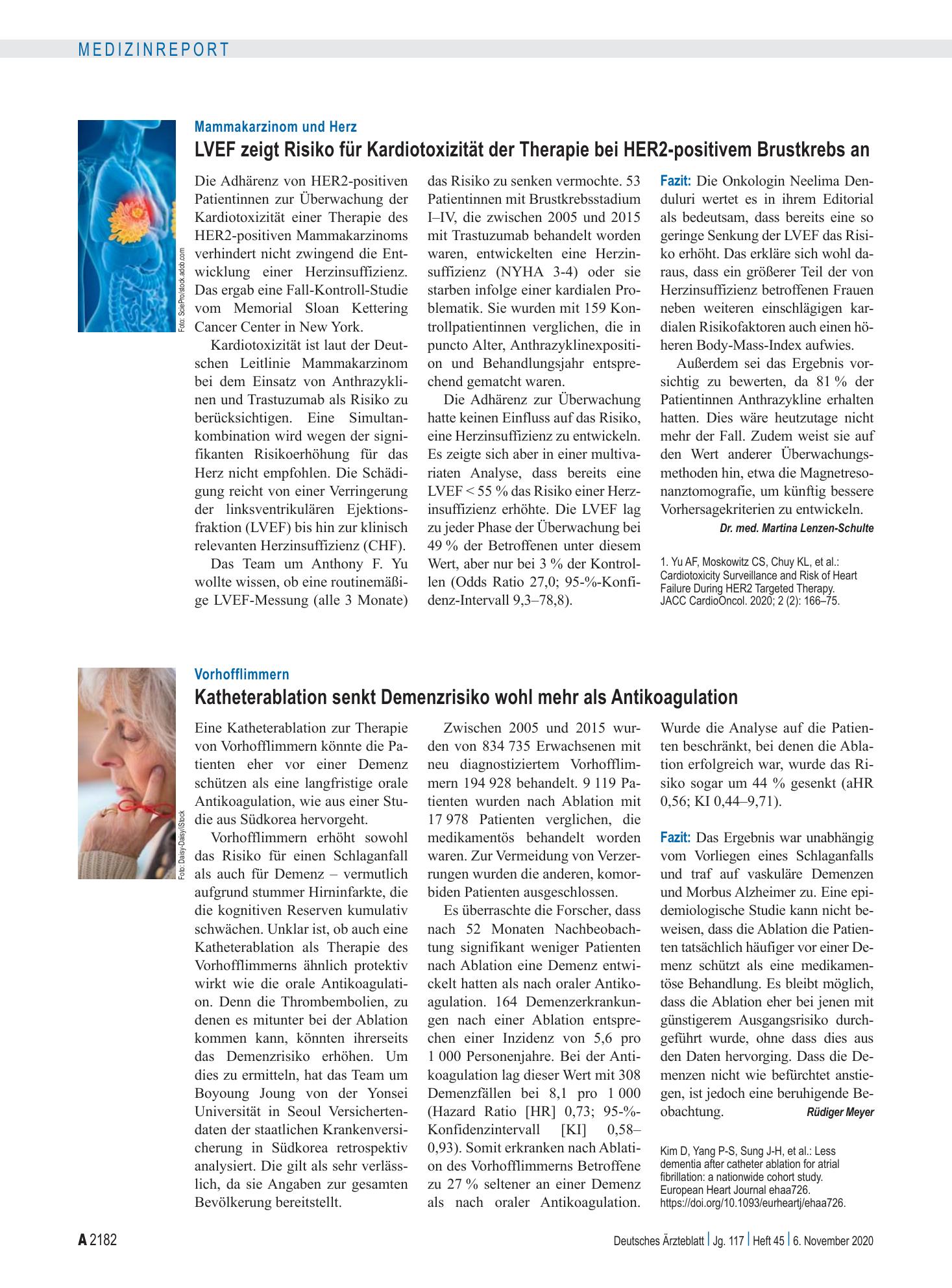 Vorschauseite 1: Vorhofflimmern: Katheterablation senkt Demenzrisiko wohl mehr als Antikoagulation – Deutsches Ärzteblatt