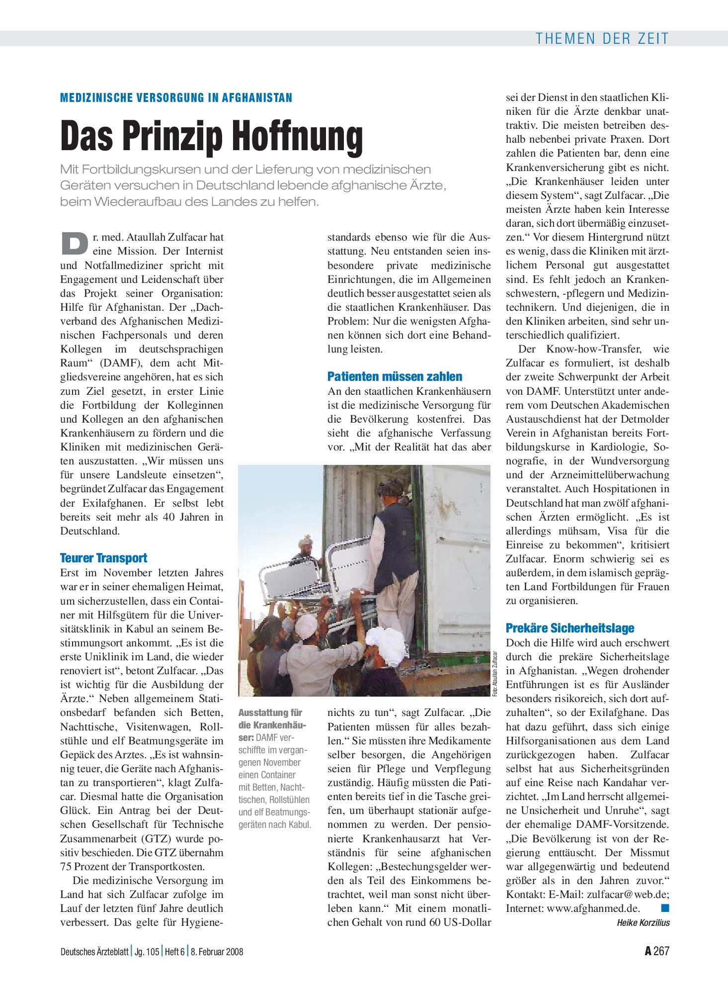 Vorschauseite 1: Medizinische Versorgung in Afghanistan: Das Prinzip Hoffnung – Deutsches Ärzteblatt