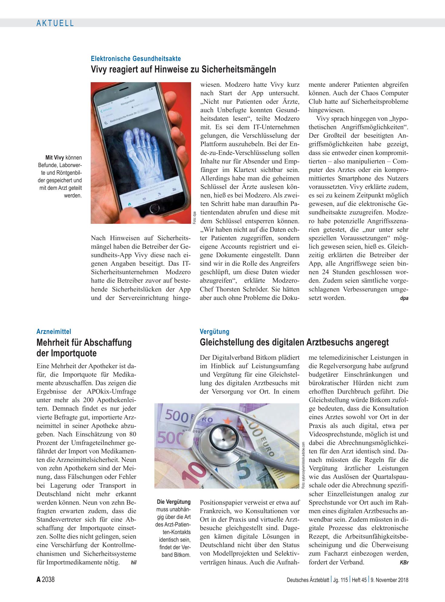 Vorschauseite 1: Arzneimittel: Mehrheit für Abschaffung der Importquote – Deutsches Ärzteblatt