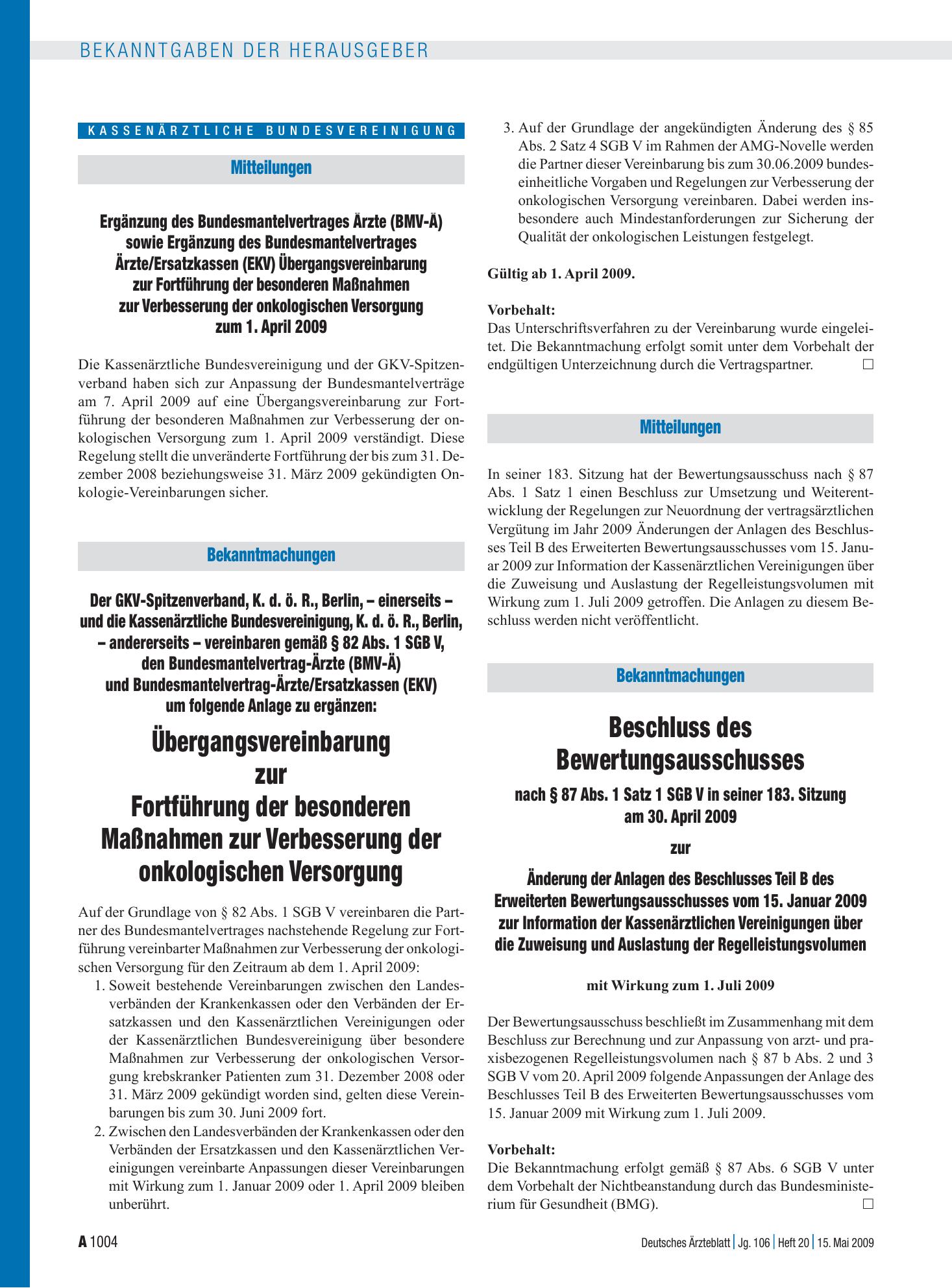 Vorschauseite 1: Mitteilungen – Deutsches Ärzteblatt