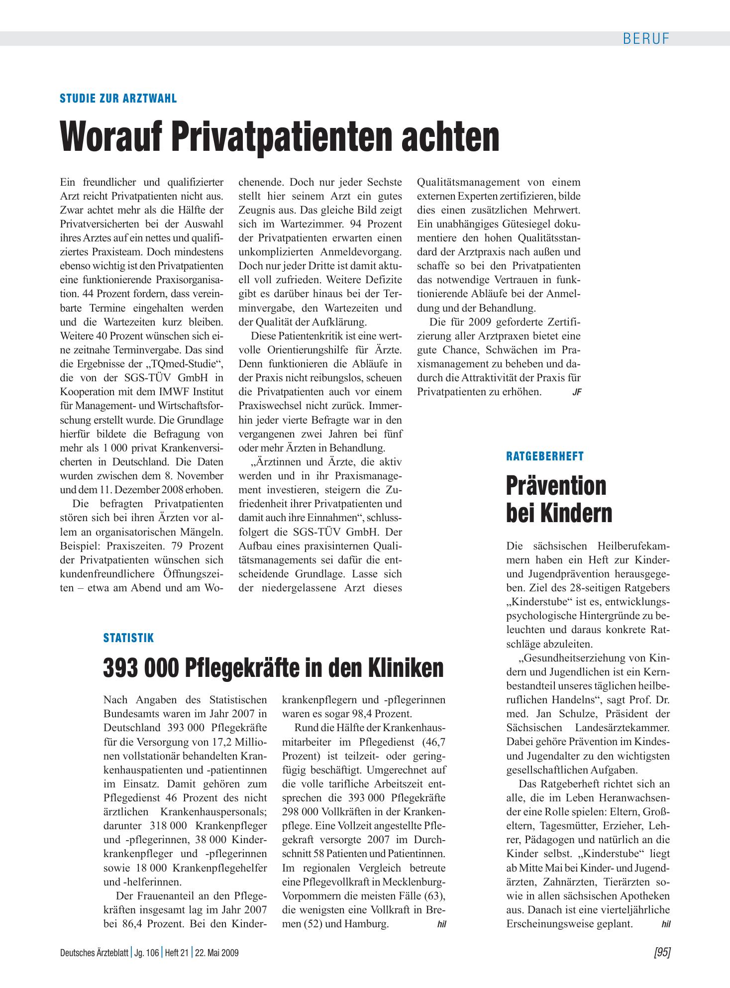 Vorschauseite 1: Ratgeberheft: Prävention bei Kindern – Deutsches Ärzteblatt