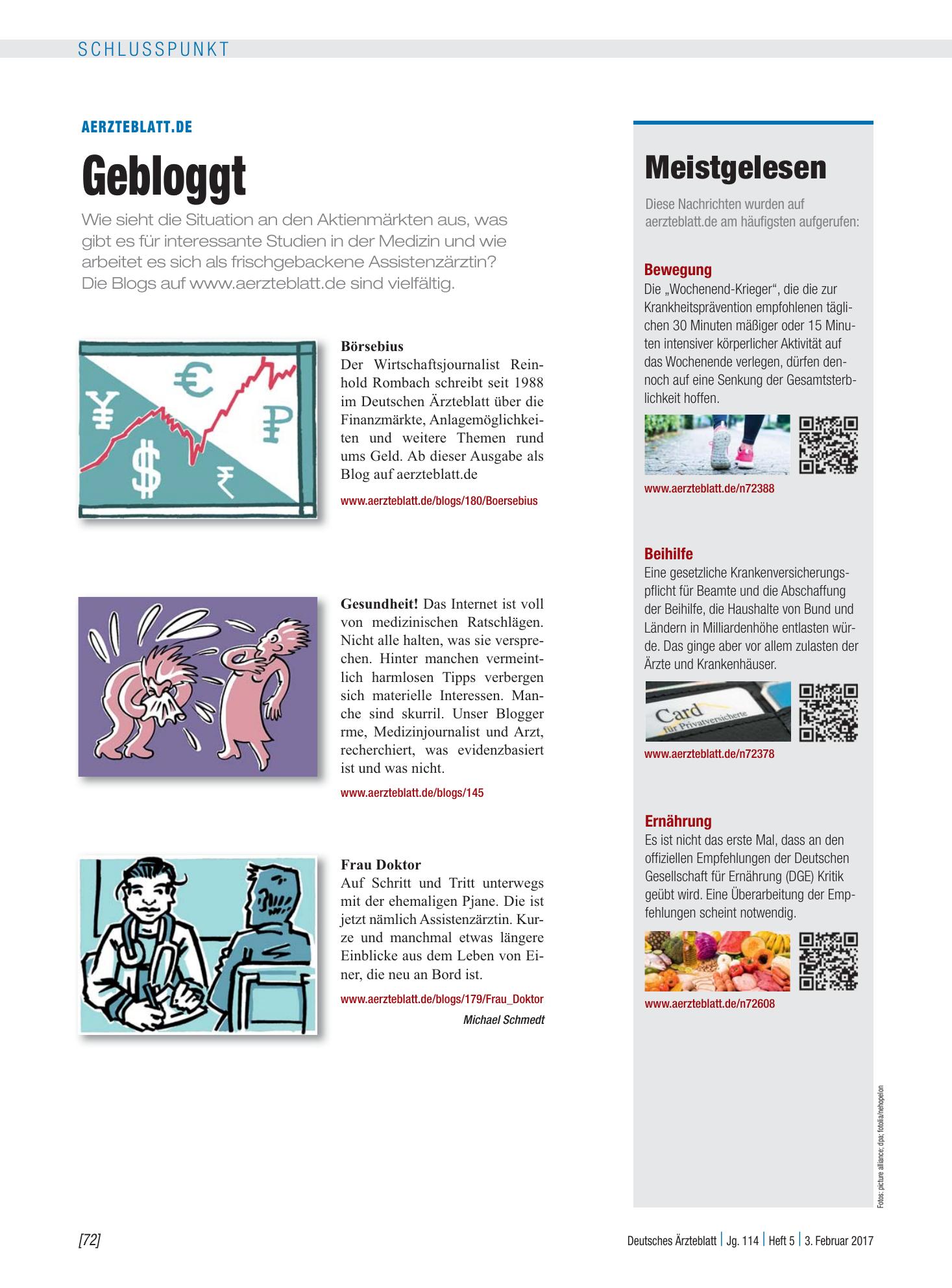 Vorschauseite 1: Meistgelesen – Deutsches Ärzteblatt