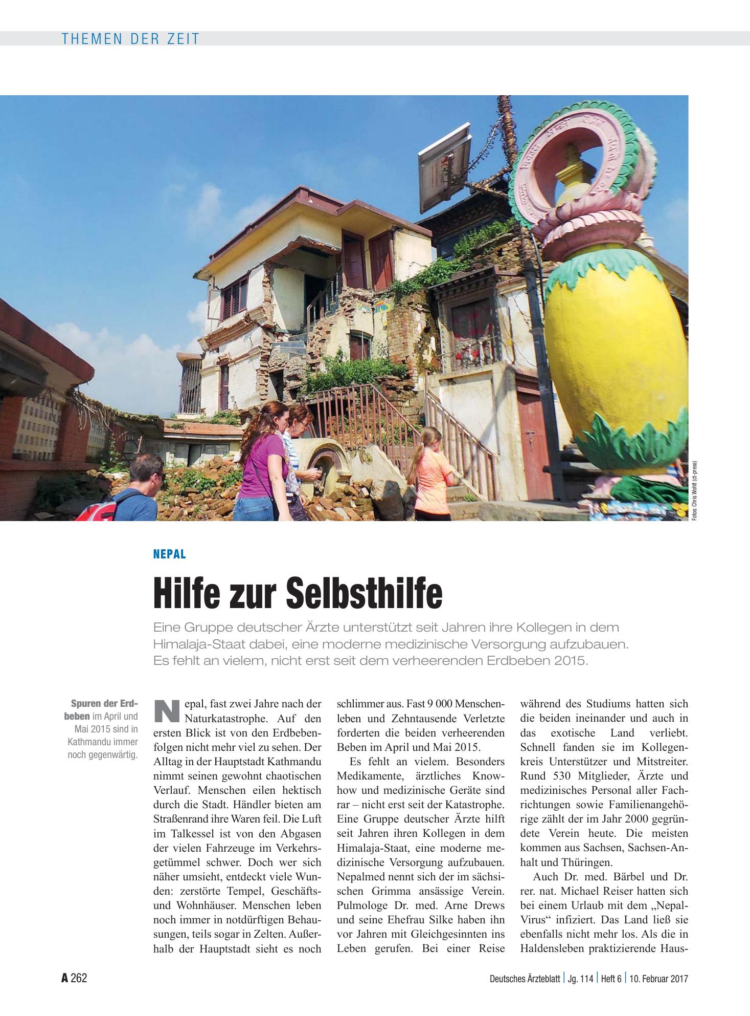 Vorschauseite 1: Nepal: Hilfe zur Selbsthilfe – Deutsches Ärzteblatt
