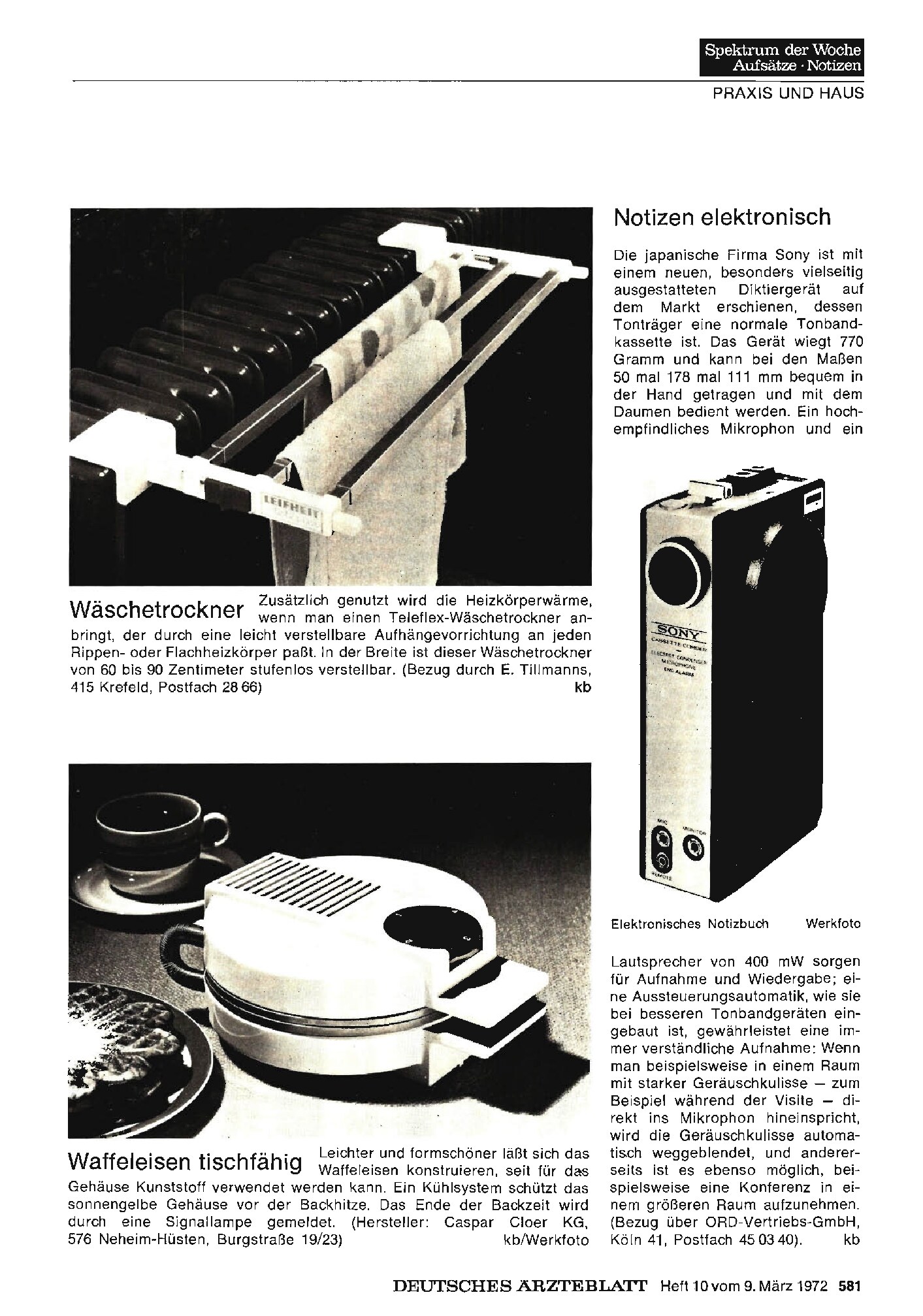 Vorschauseite 1: Notizen elektronisch / Wäschetrockner / Waffeleisen tischfähig