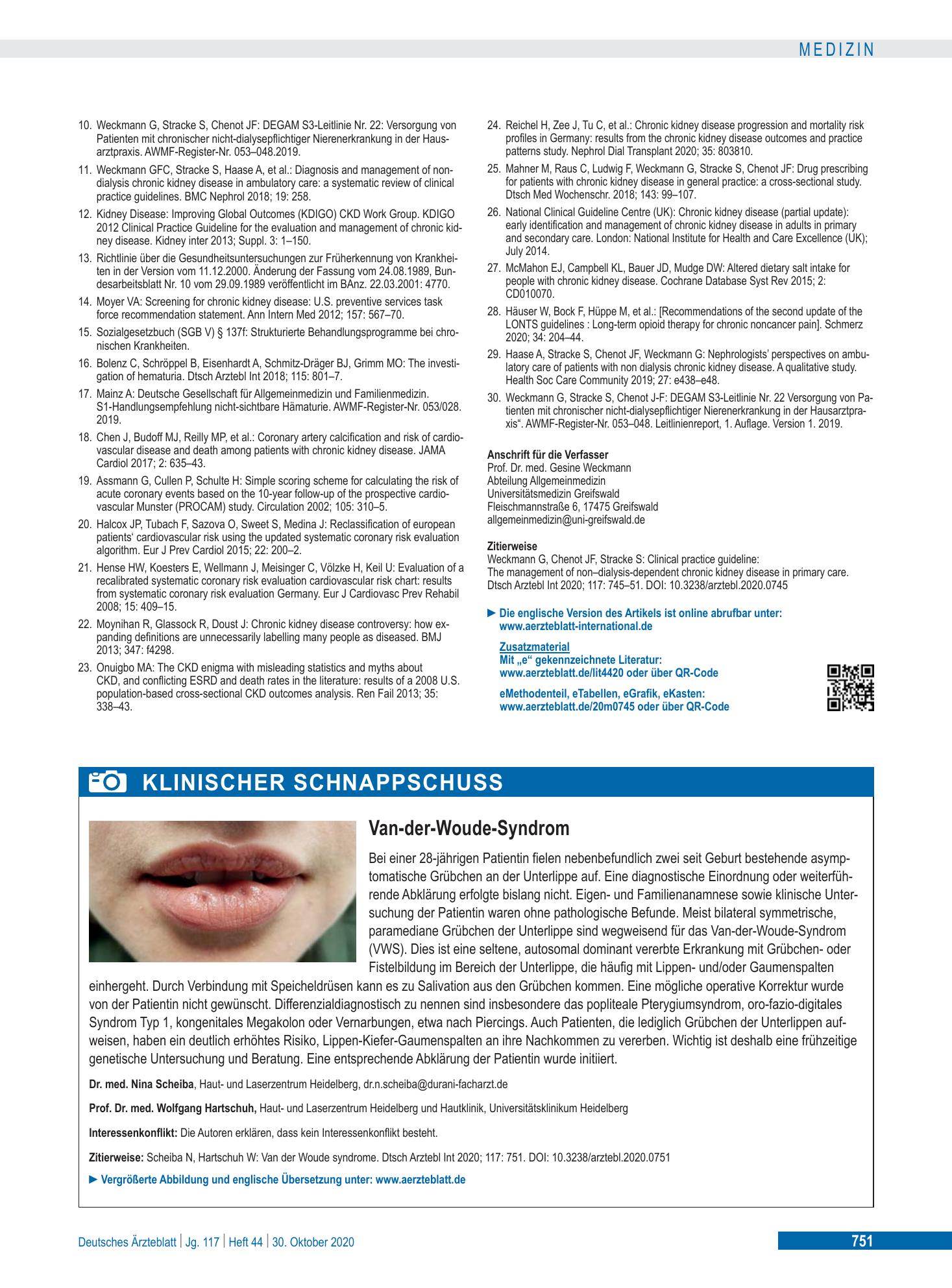 Vorschauseite 1: Van-der-Woude-Syndrom – Deutsches Ärzteblatt