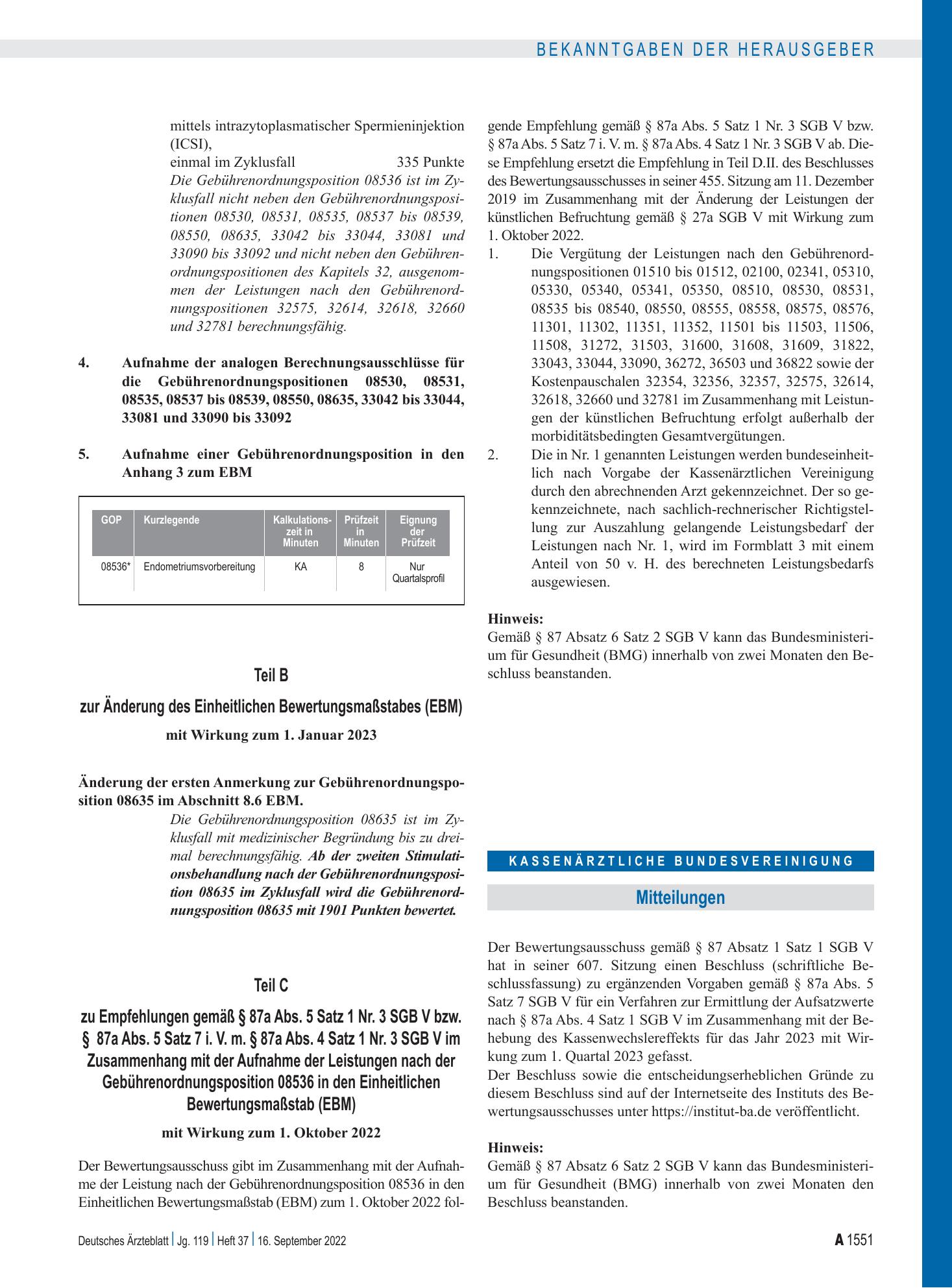 Vorschauseite 1: Mitteilungen – Deutsches Ärzteblatt