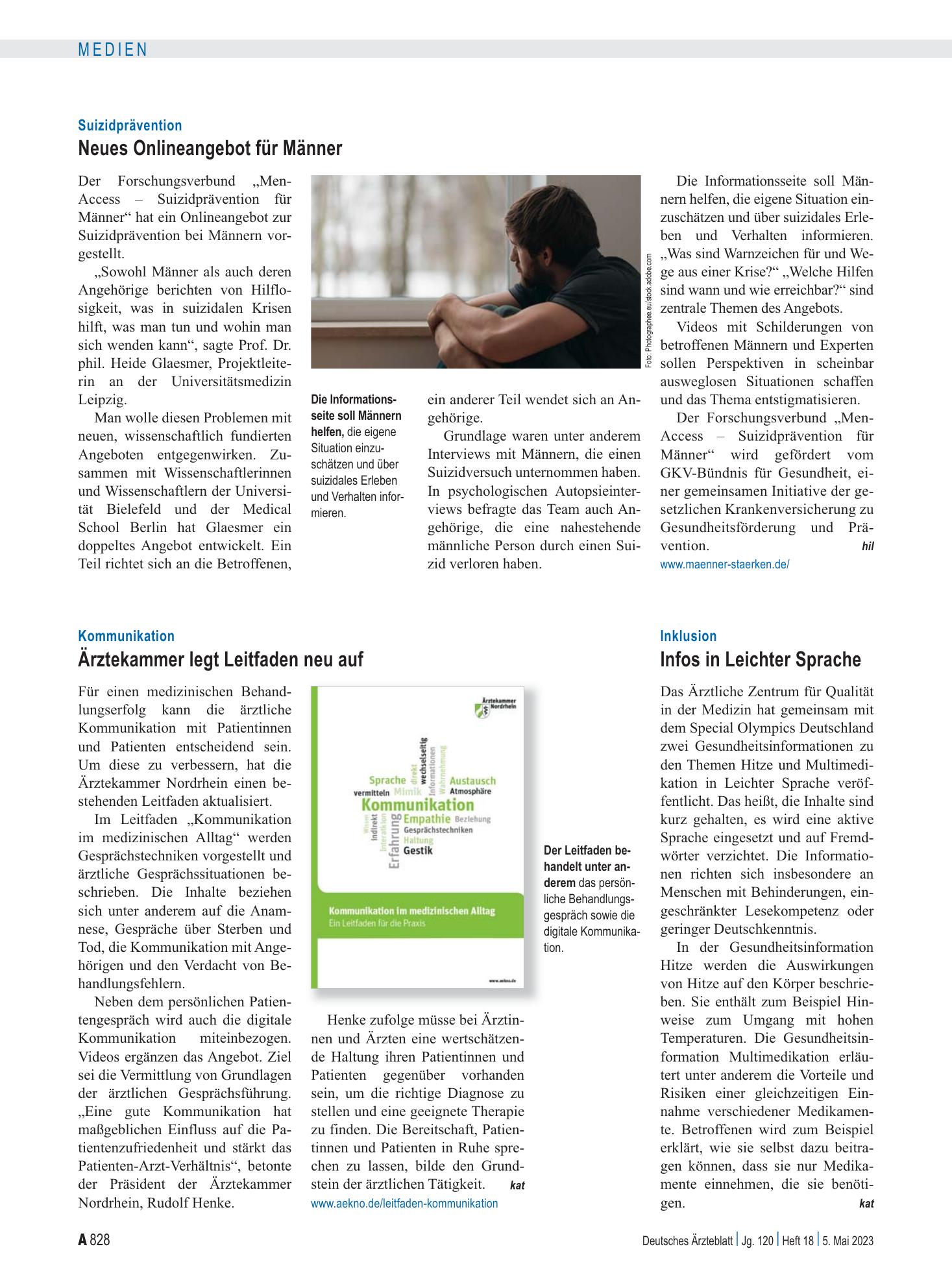 Vorschauseite 1: Inklusion: Infos in Leichter Sprache – Deutsches Ärzteblatt