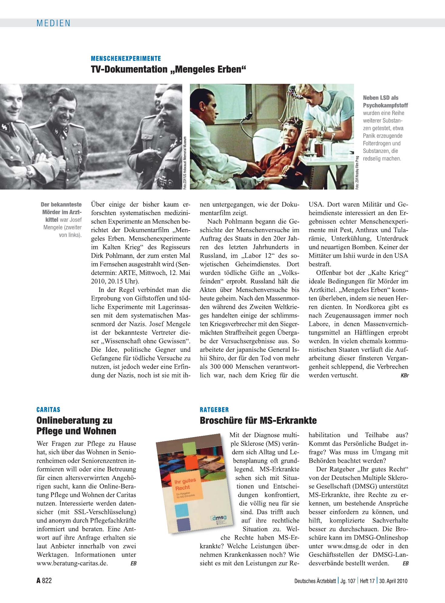 Vorschauseite 1: Ratgeber: Broschüre für MS-Erkrankte – Deutsches Ärzteblatt