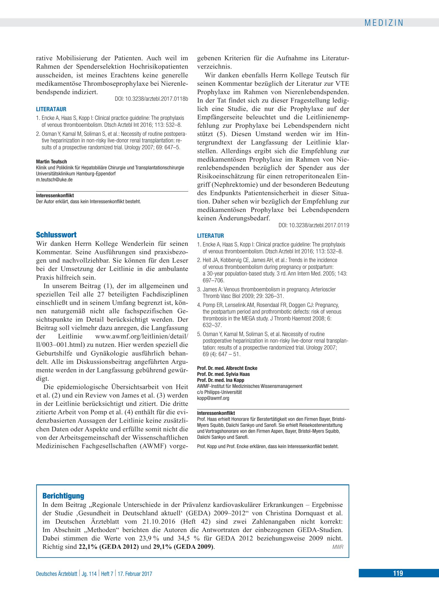 Vorschauseite 1: Berichtigung – Deutsches Ärzteblatt
