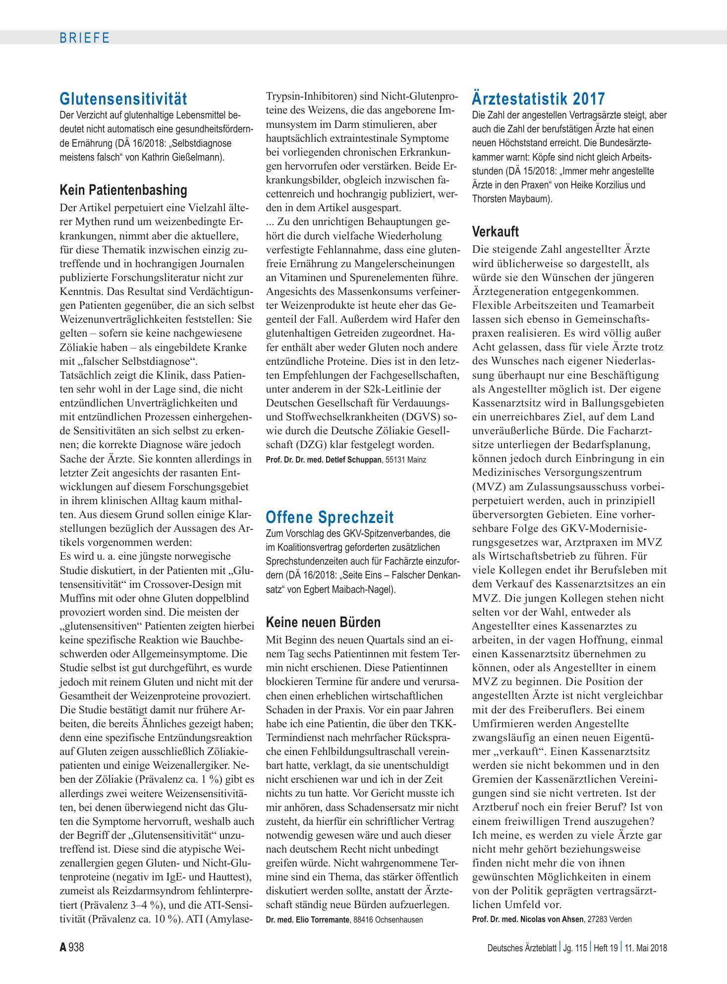 Vorschauseite 1: Offene Sprechzeit: Keine neuen Bürden – Deutsches Ärzteblatt