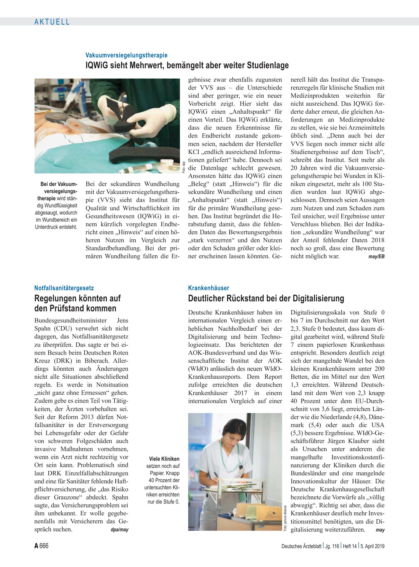 Vorschauseite 1: Notfallsanitätergesetz: Regelungen könnten auf den Prüfstand kommen – Deutsches Ärzteblatt