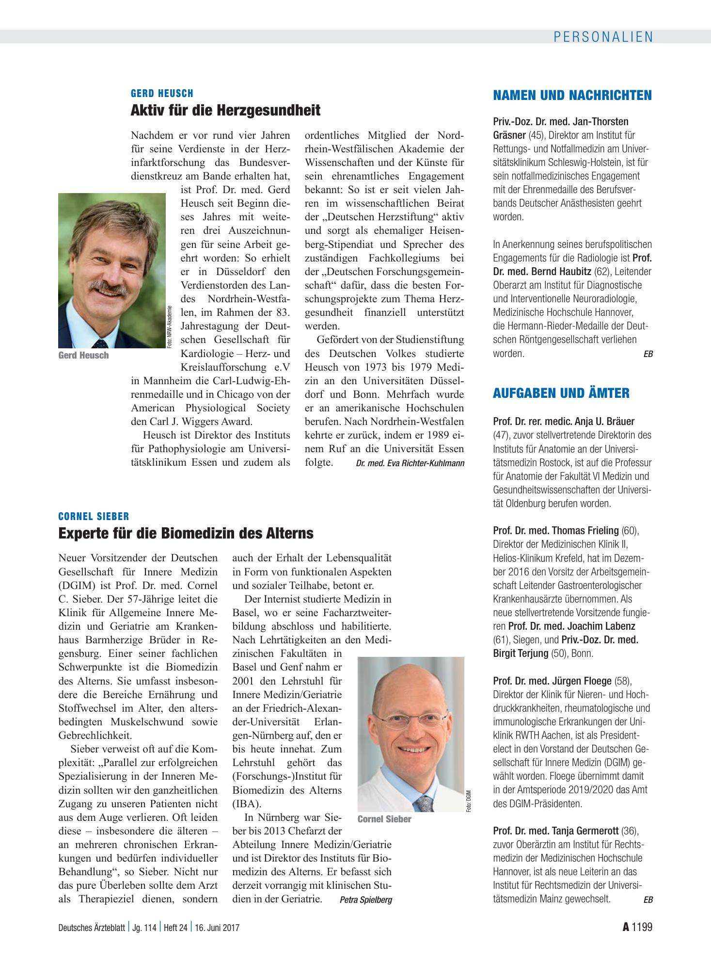 Vorschauseite 1: Aufgaben und Ämter – Deutsches Ärzteblatt