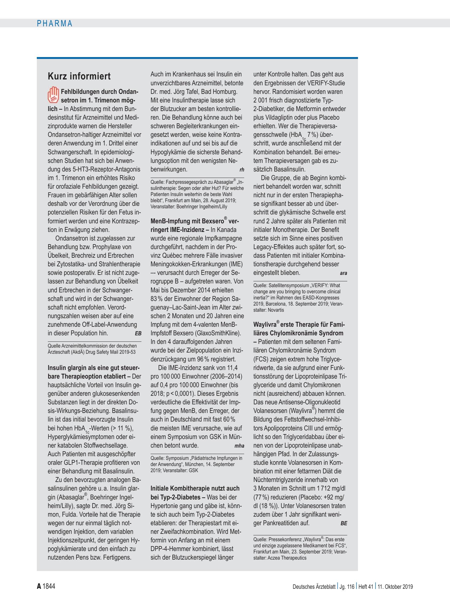 Vorschauseite 1: Kurz informiert – Deutsches Ärzteblatt