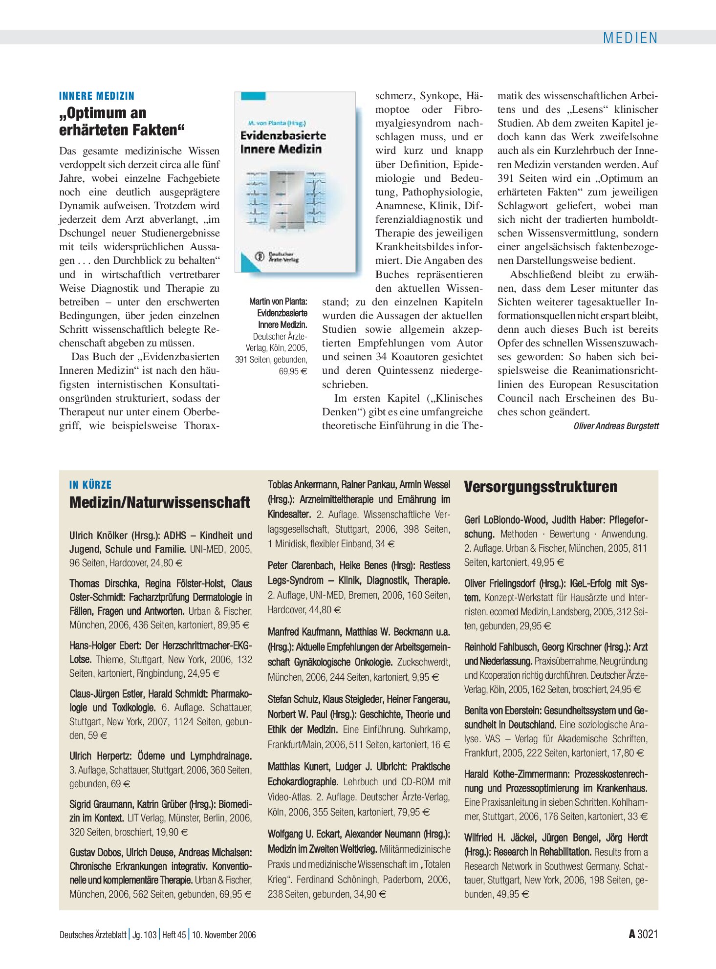 Vorschauseite 1: Evidenzbasierte Innere Medizin – Deutsches Ärzteblatt