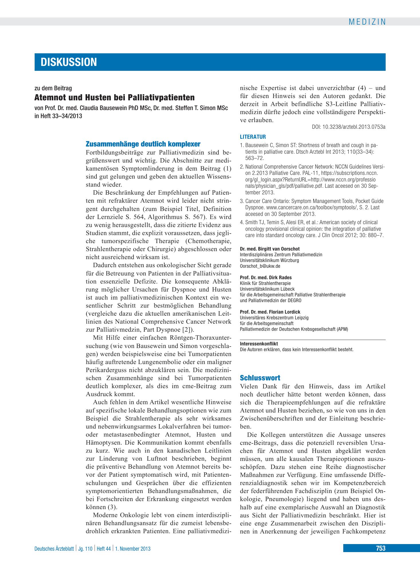 Vorschauseite 1: Schlusswort – Deutsches Ärzteblatt