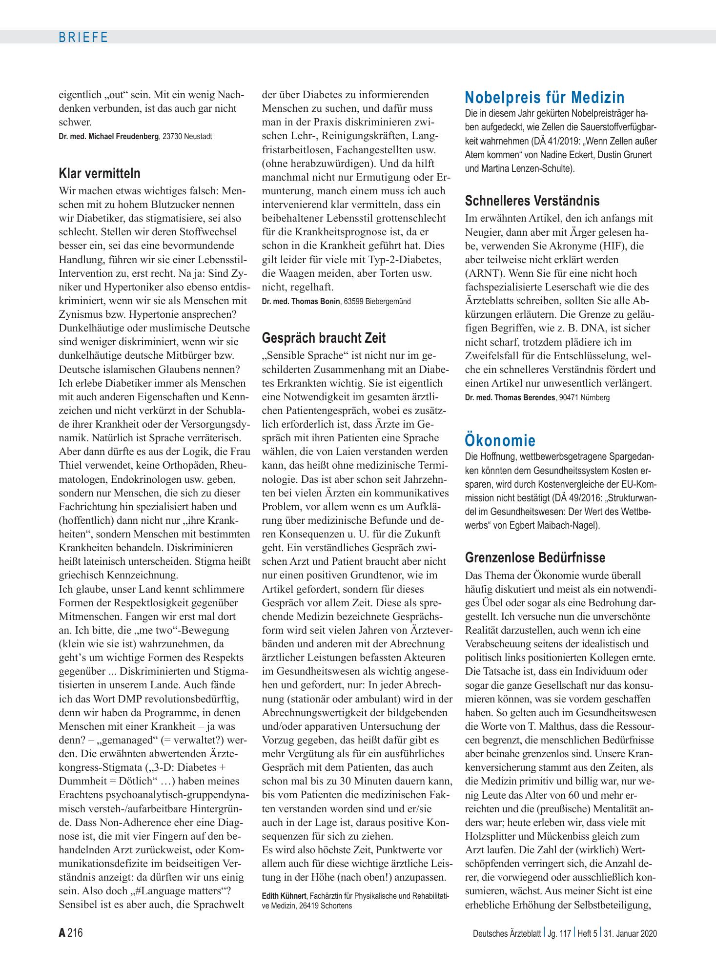 Vorschauseite 1: Sprachsensibilität: Klar vermitteln – Deutsches Ärzteblatt