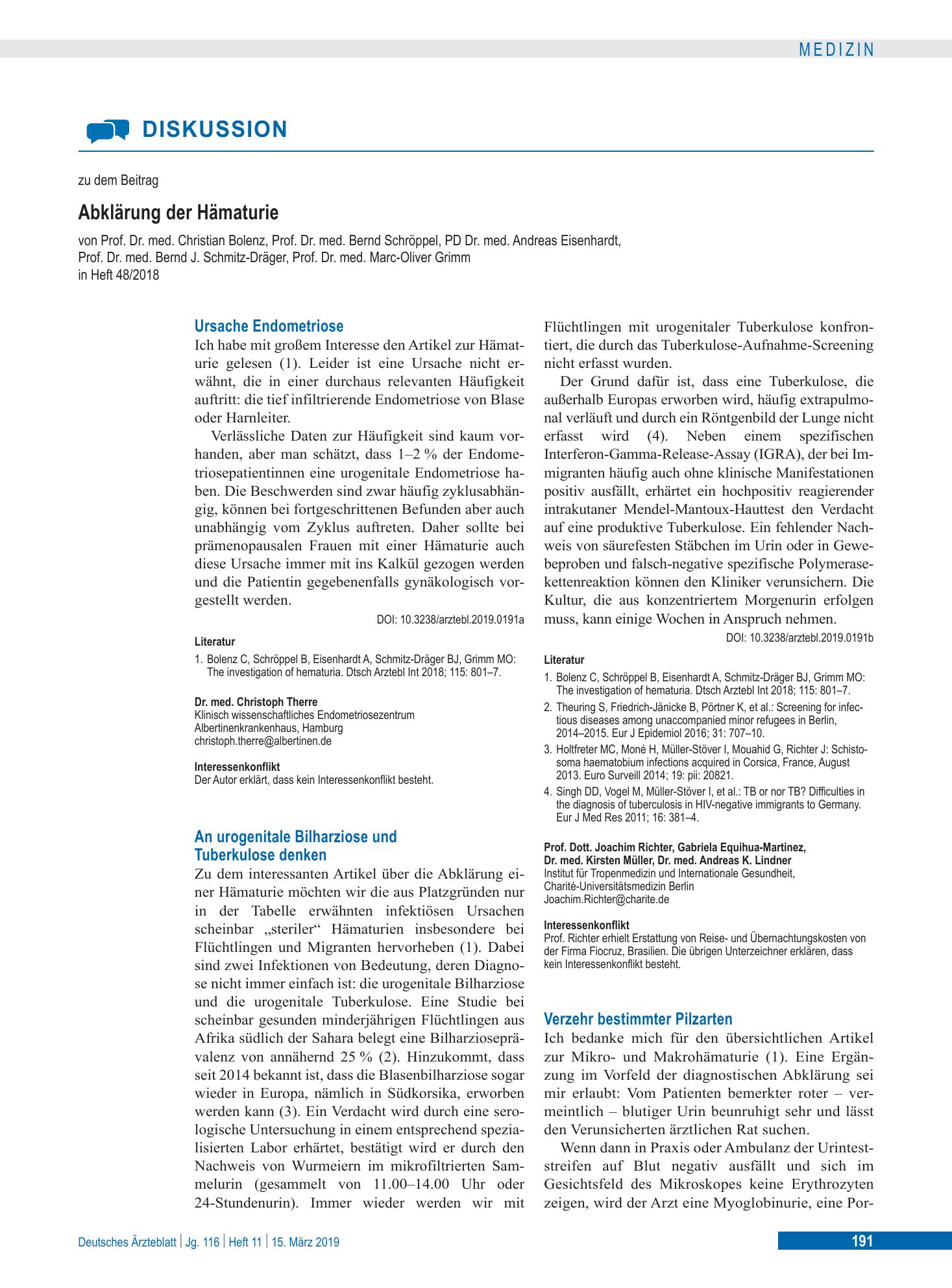 Vorschauseite 1: Ursache Endometriose – Deutsches Ärzteblatt
