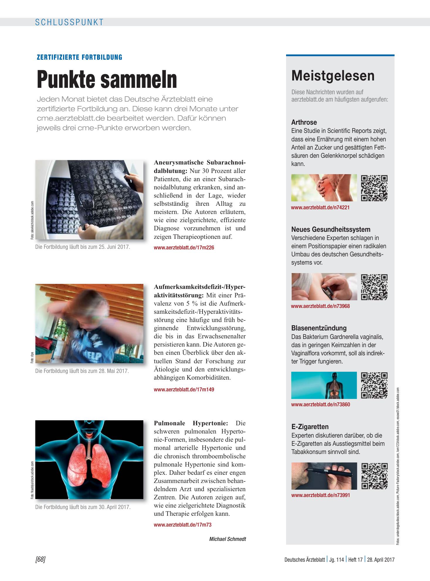 Vorschauseite 1: Meistgelesen – Deutsches Ärzteblatt