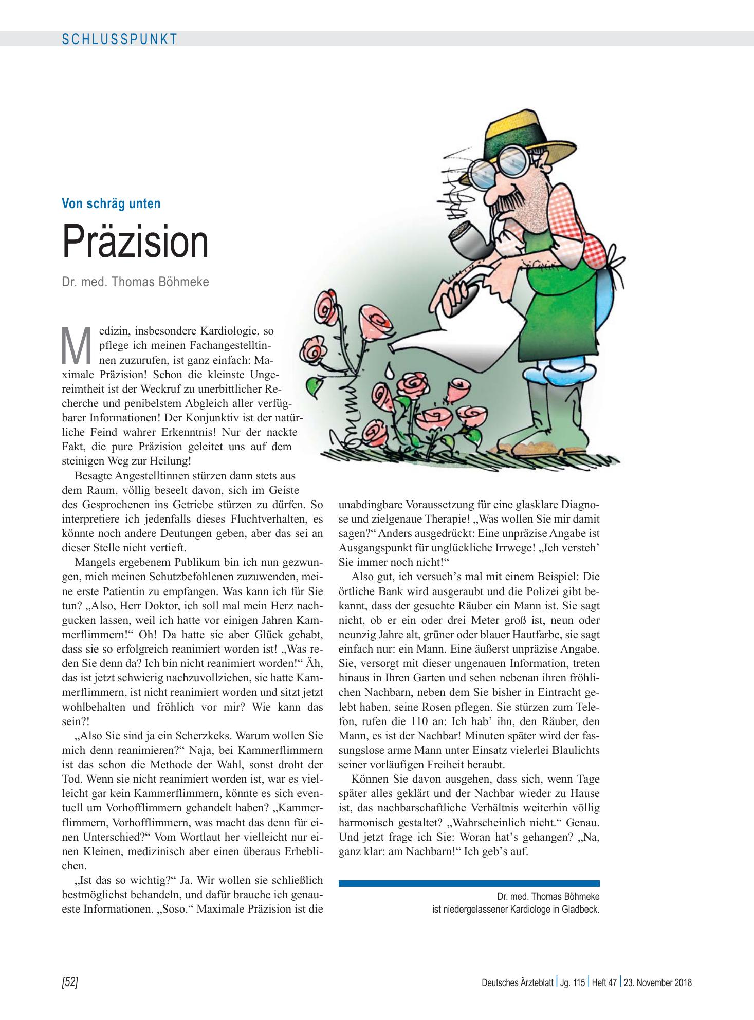 Vorschauseite 1: Von schräg unten: Präzision – Deutsches Ärzteblatt