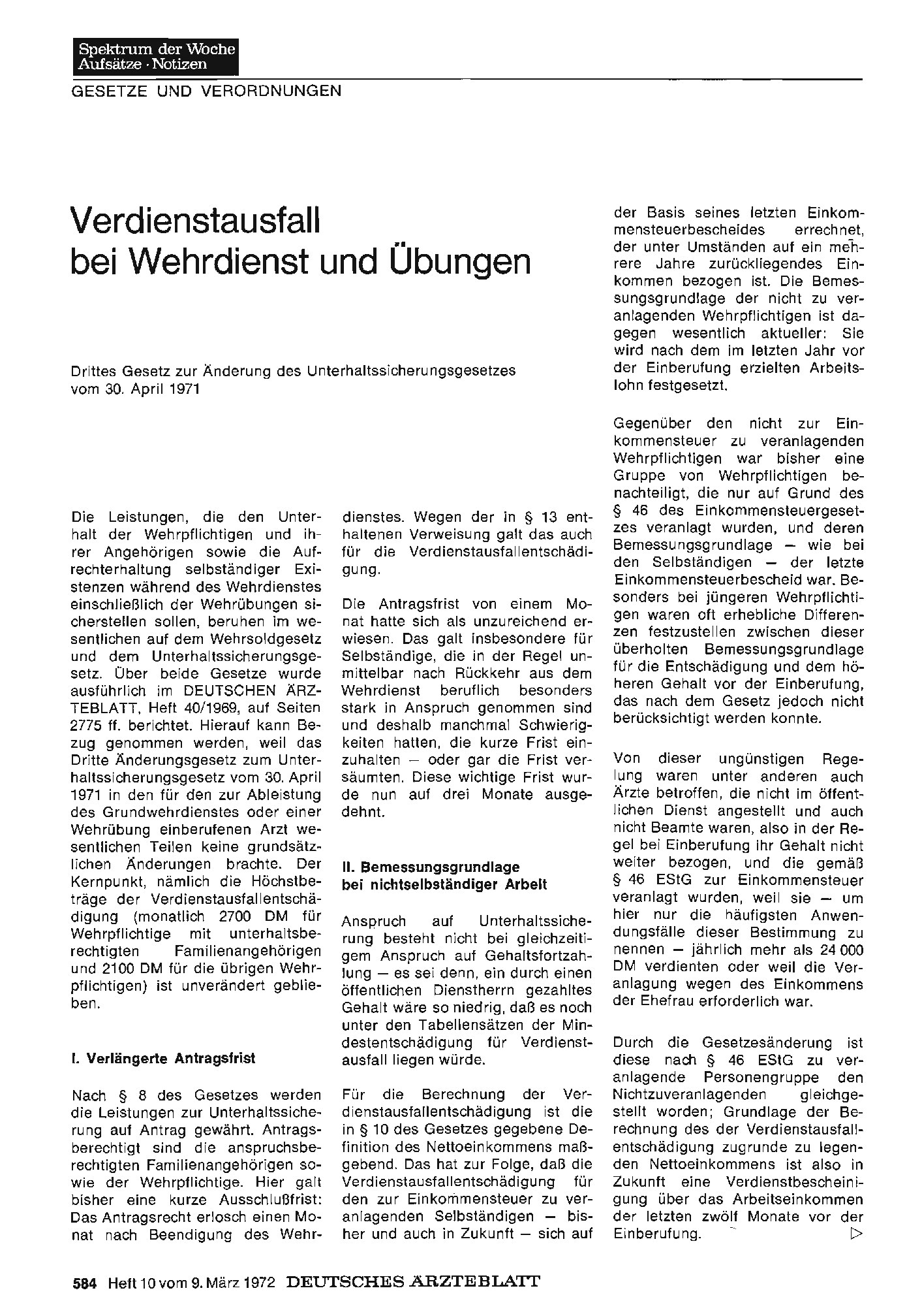 Vorschauseite 1: Verdienstausfall bei Wehrdienst und Übungen
