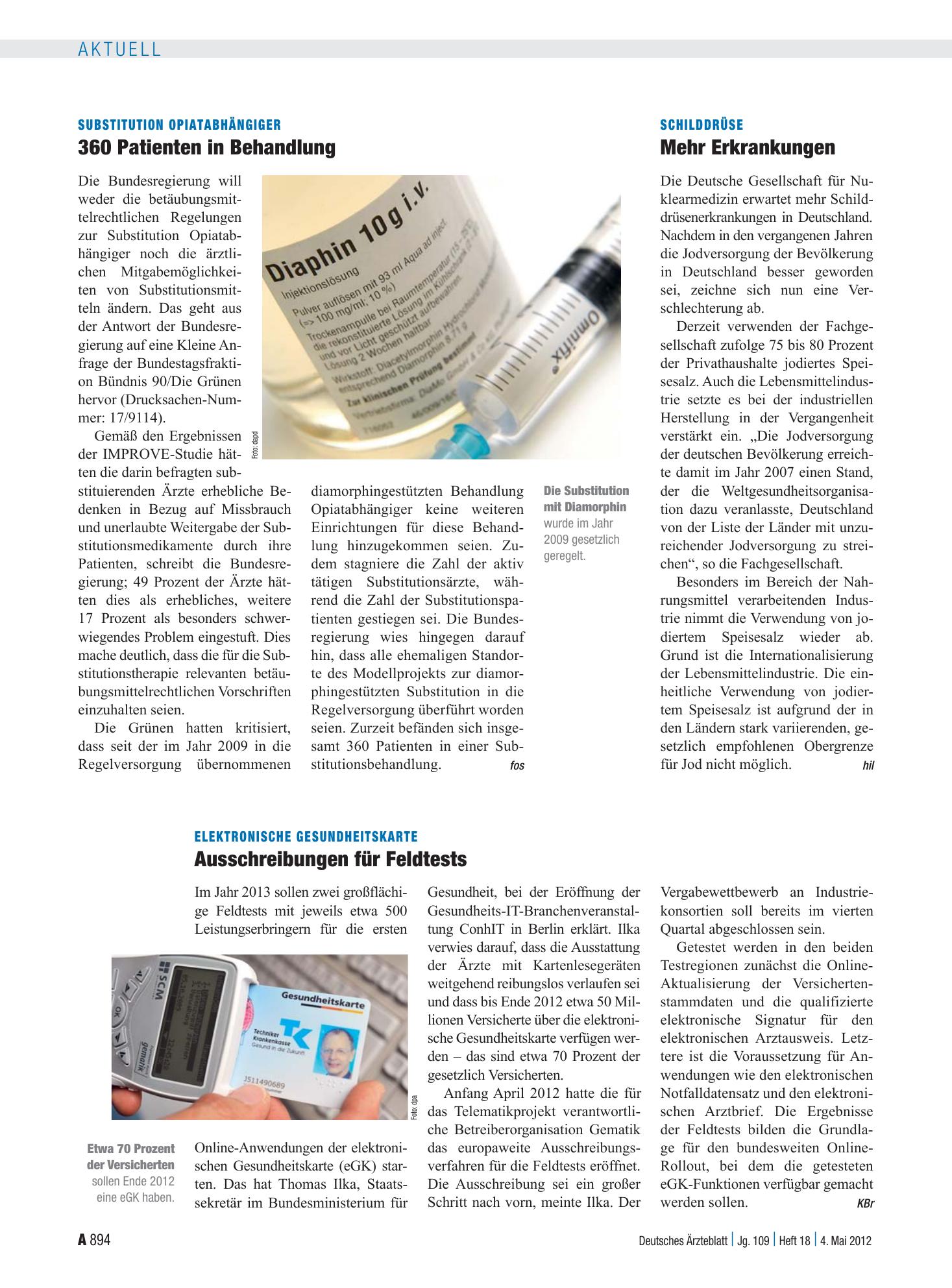 Vorschauseite 1: Schilddrüse: Mehr Erkrankungen – Deutsches Ärzteblatt