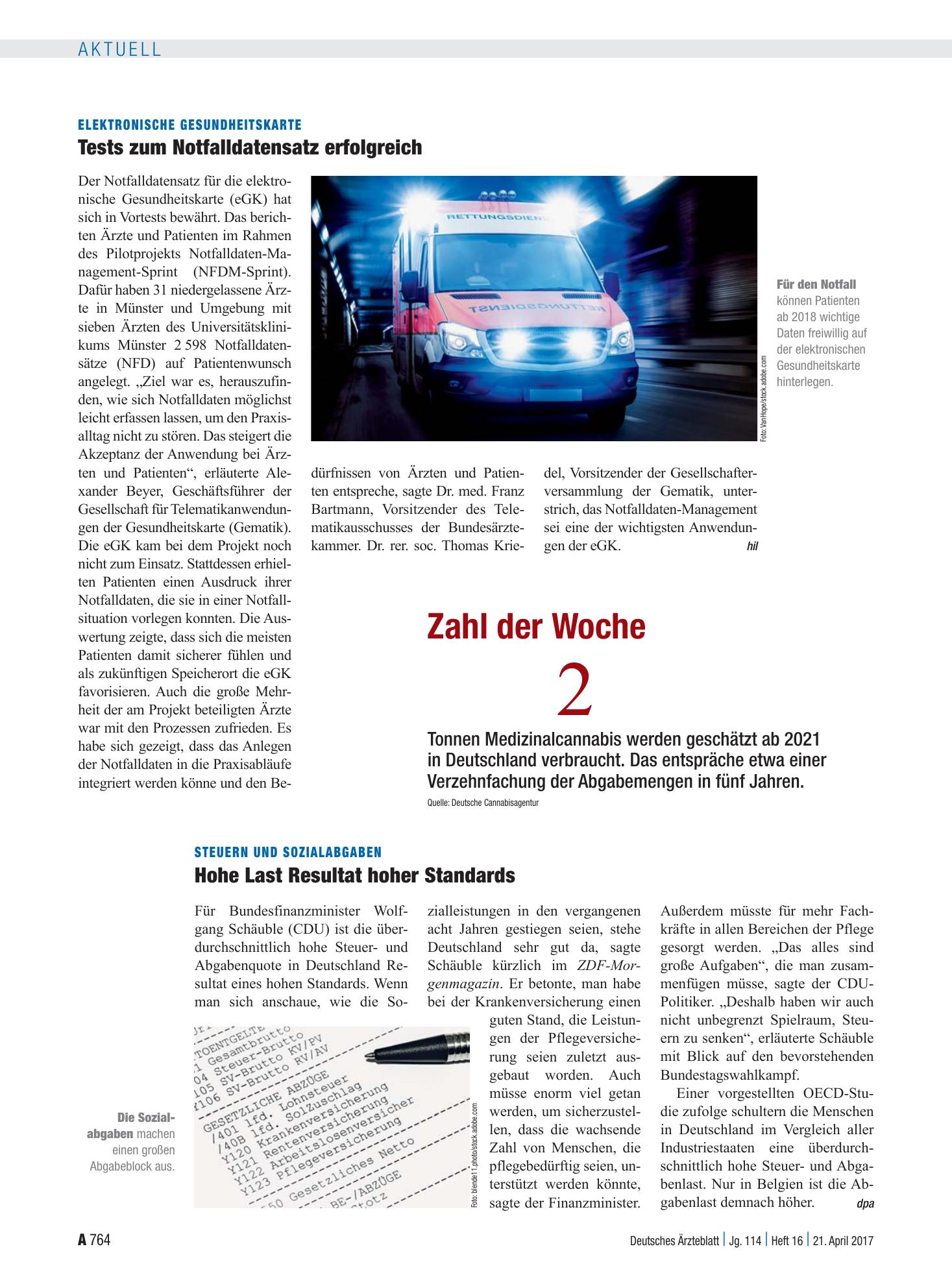 Vorschauseite 1: Zahl der Woche 2 – Deutsches Ärzteblatt