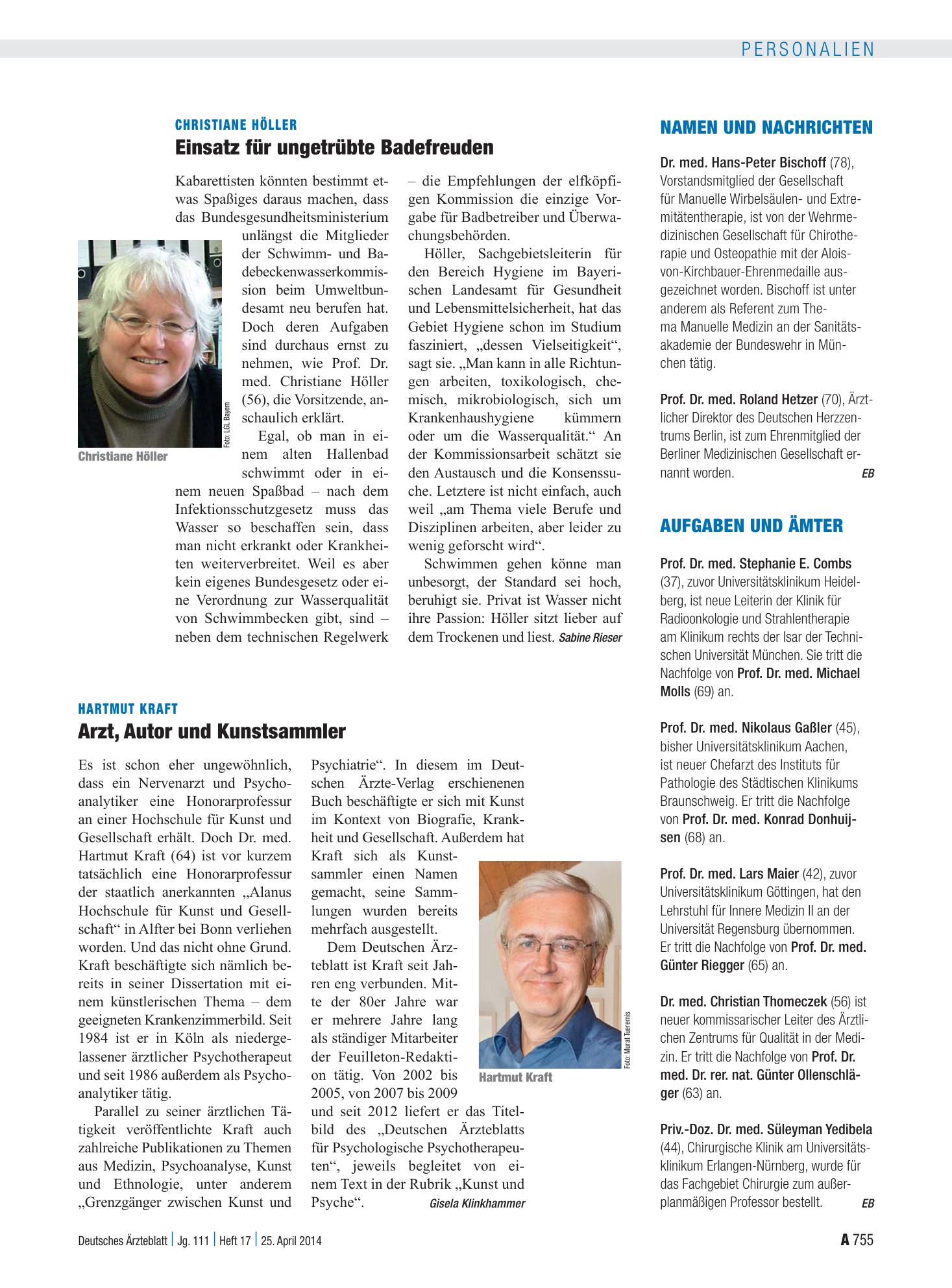 Vorschauseite 1: Aufgaben und Ämter – Deutsches Ärzteblatt