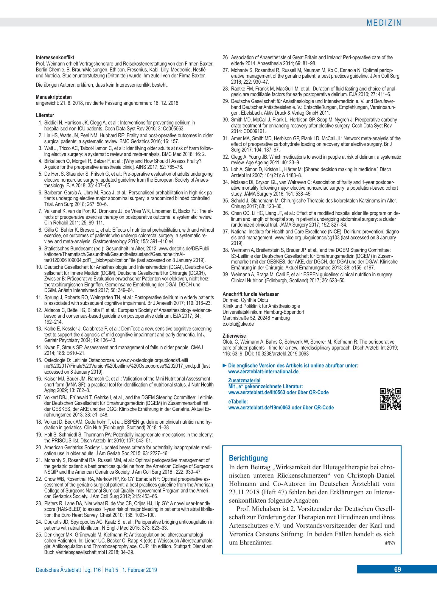 Vorschauseite 1: Berichtigung – Deutsches Ärzteblatt