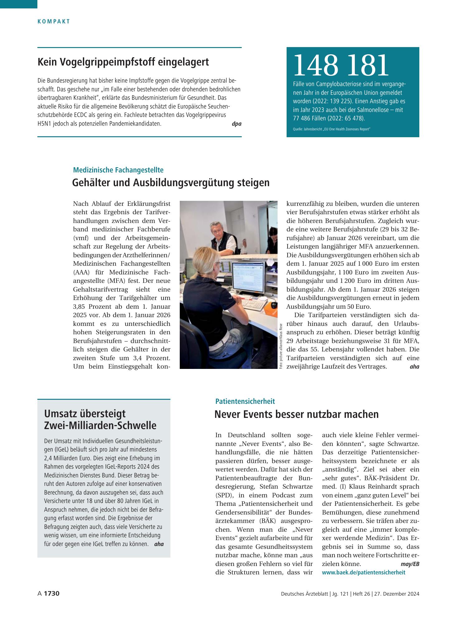 Vorschauseite 1: Zahl – Deutsches Ärzteblatt