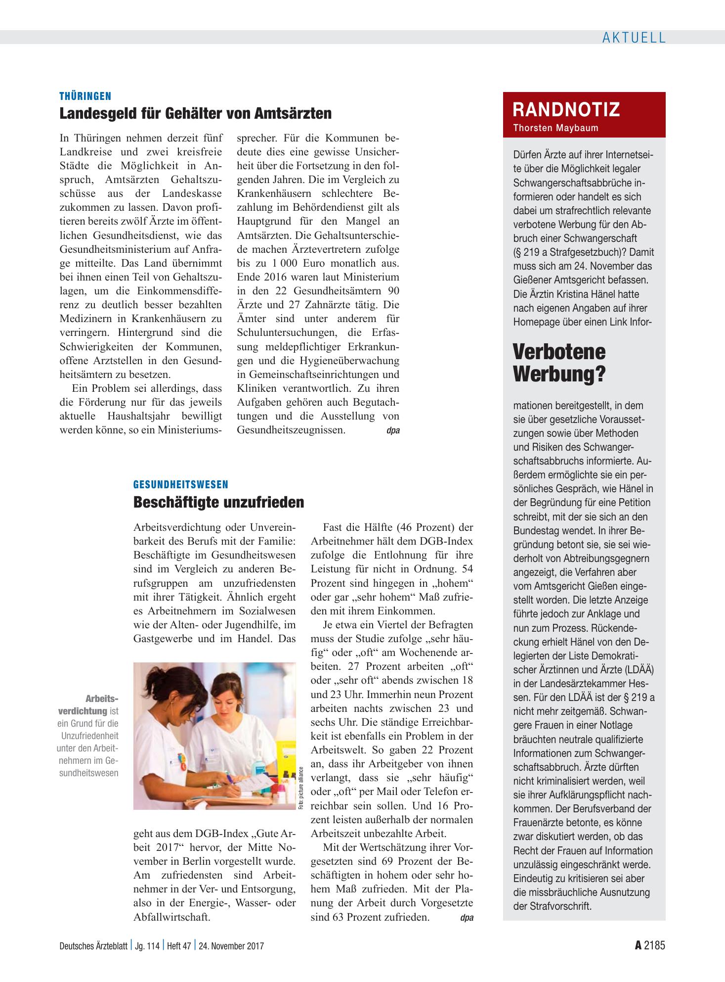 Vorschauseite 1: Randnotiz: Verbotene Werbung? – Deutsches Ärzteblatt