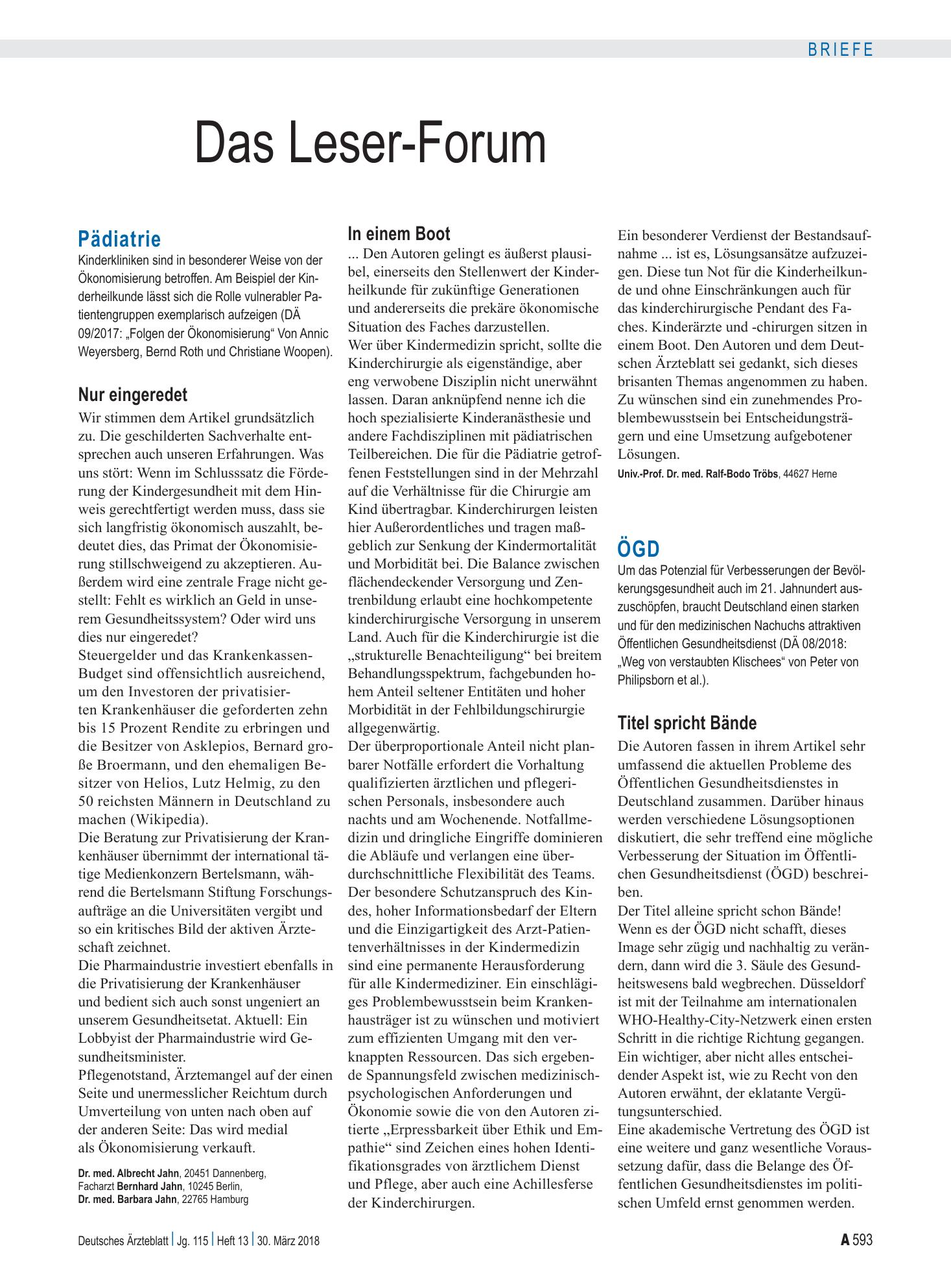 Vorschauseite 1: Pädiatrie: Nur eingeredet – Deutsches Ärzteblatt