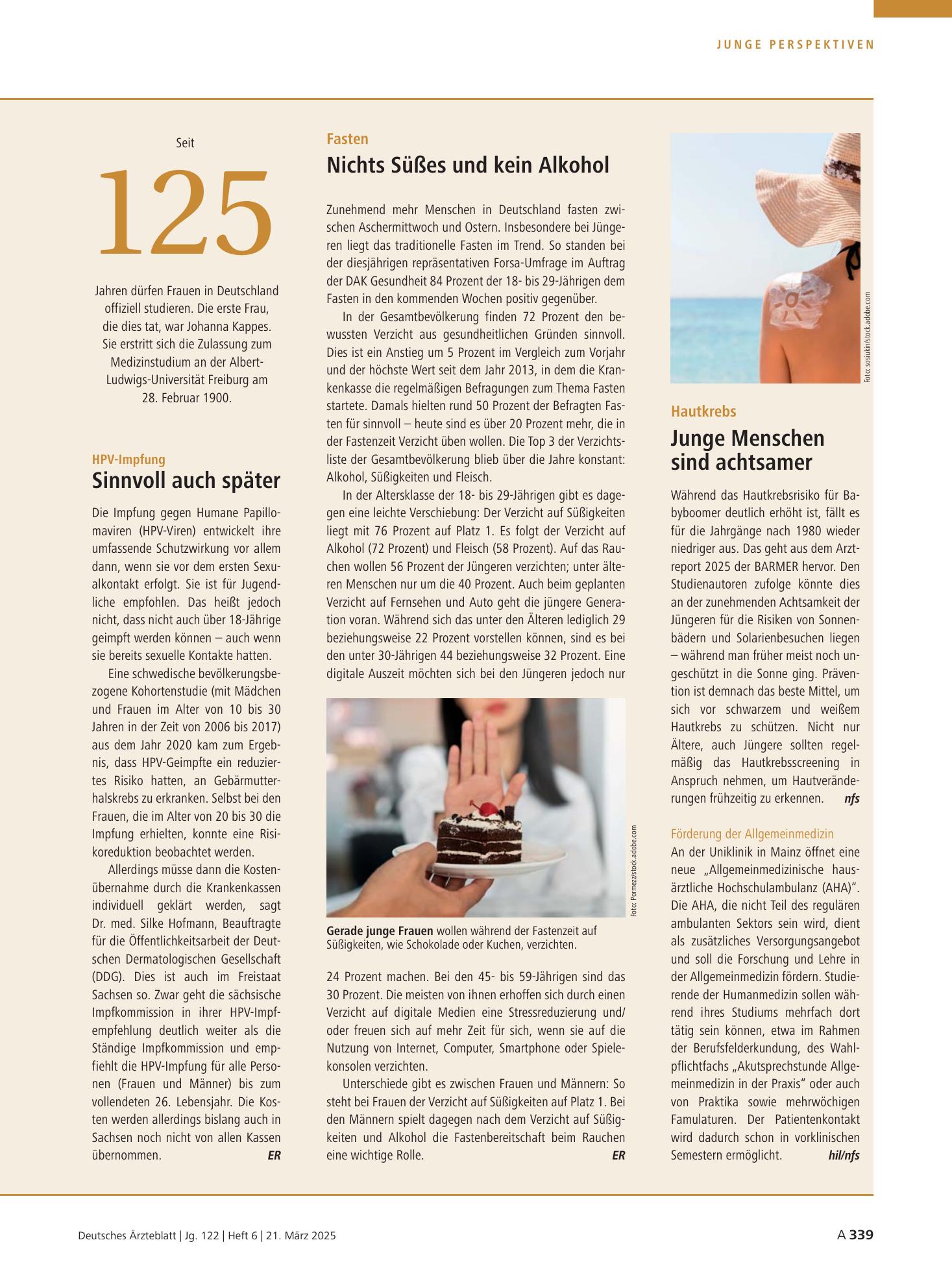 Vorschauseite 1: Zahl – Deutsches Ärzteblatt